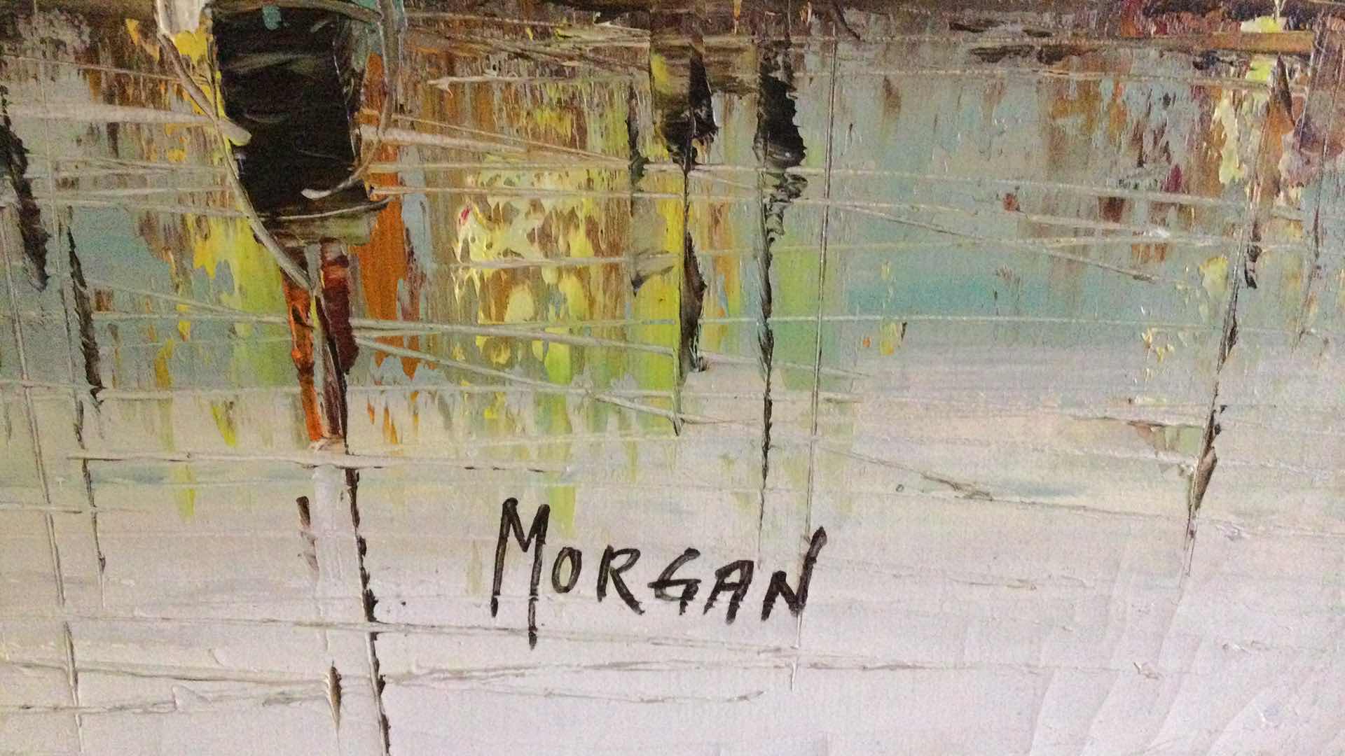 Photo 6 of FRAMED ARTIST SIGNED “MORGAN” PAINTING ON CANVAS 55” X 31”