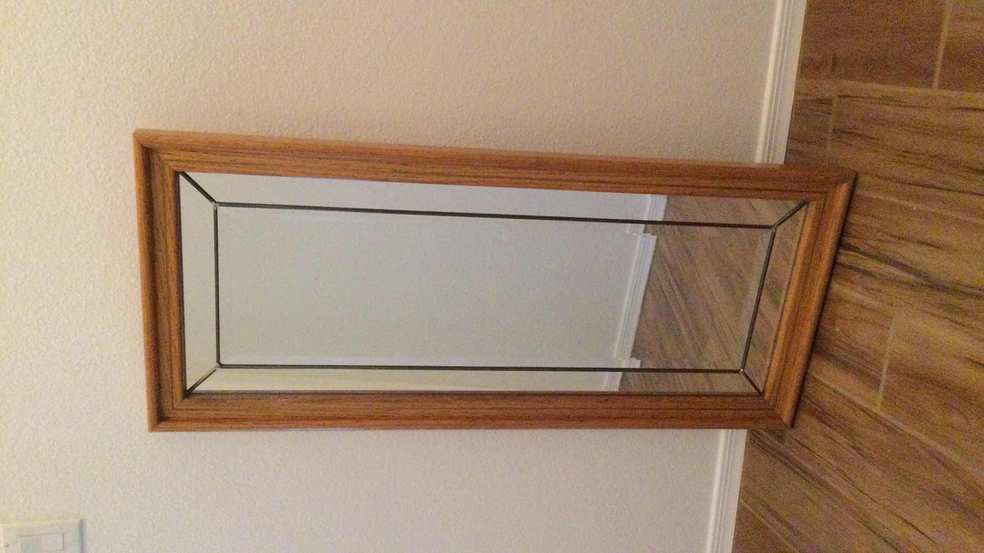 Photo 1 of SOLID WOOD W/ LEAD - BEVELED GLASS MIRROR 18” X 41”