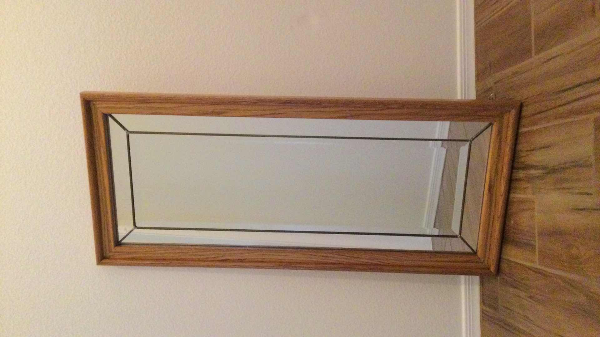 Photo 1 of SOLID WOOD W/ LEAD - BEVELED GLASS MIRROR 18” X 41”
