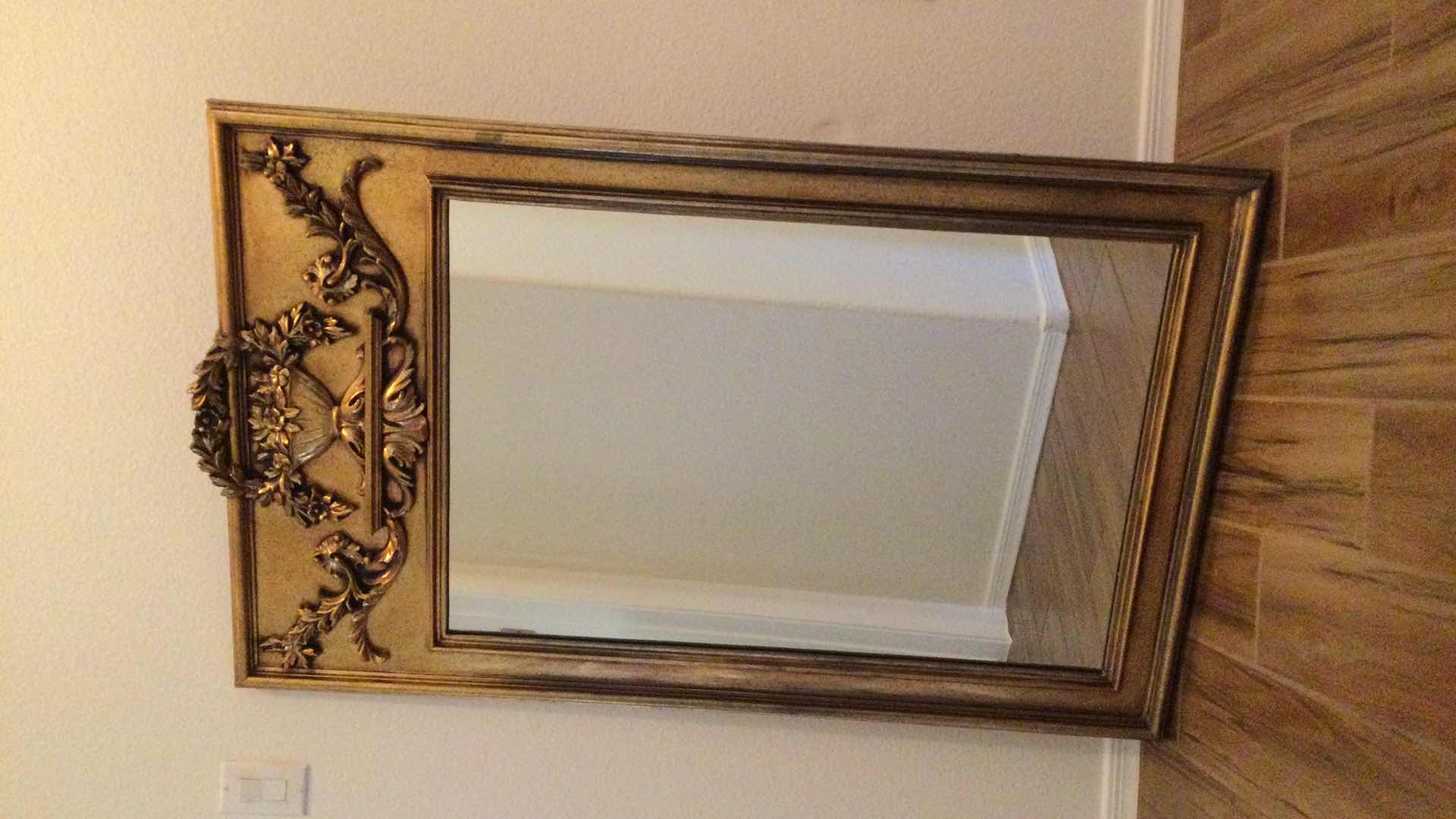 Photo 1 of ORNATE GOLD FRAMED WALL HANG MIRROR 30” X 49”