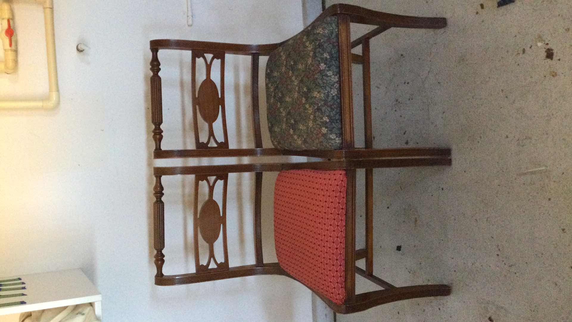 Photo 4 of VINTAGE WOOD FRAMED CHAIRS 1-ARMCHAIR W/ 2- SIDE CHAIRS