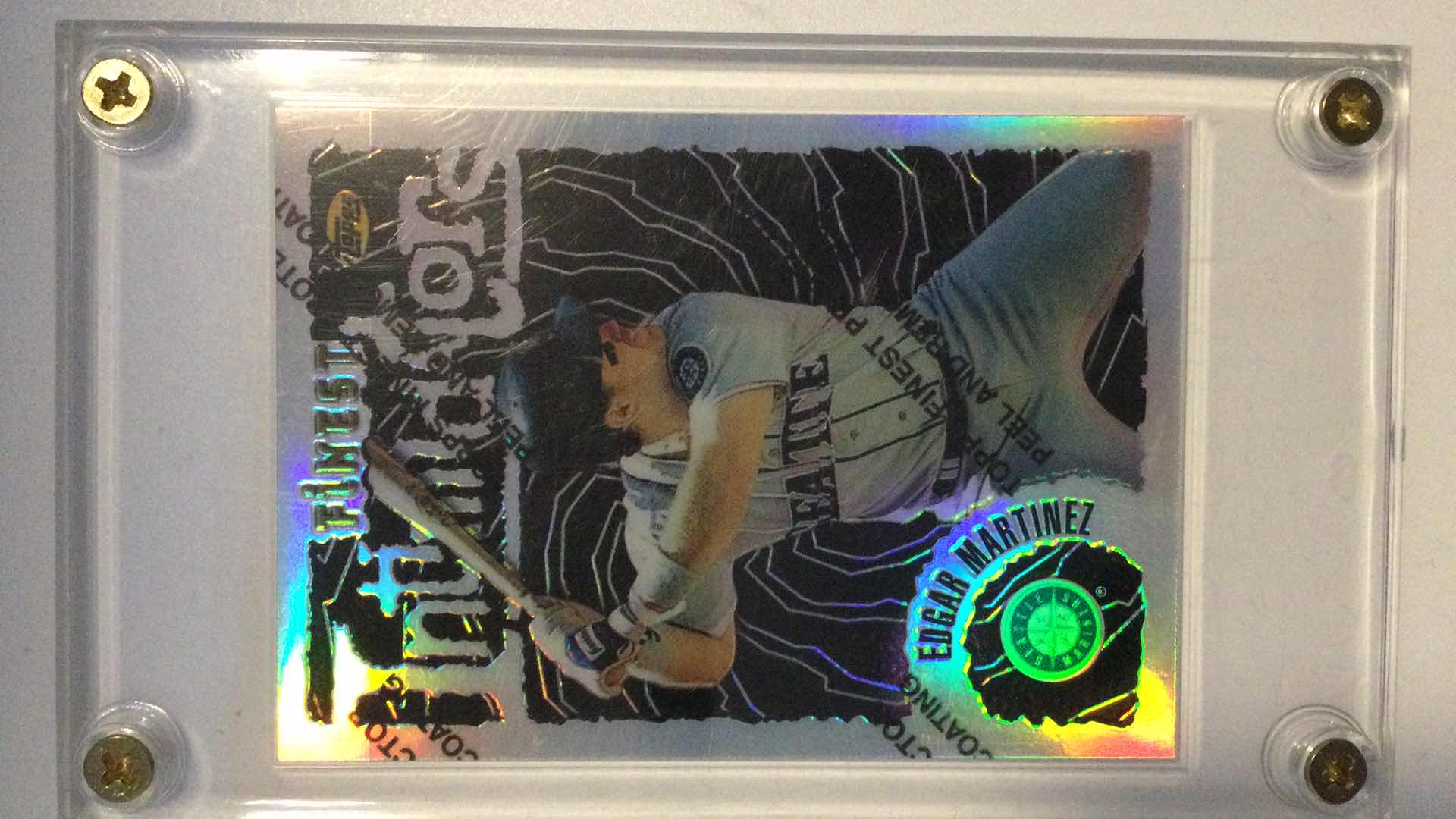 Photo 2 of 1996 FINEST INTIMIDATORS EDGAR MARTINEZ #35 (UNCOMMON SILVER W. PEEL-MARINERS)