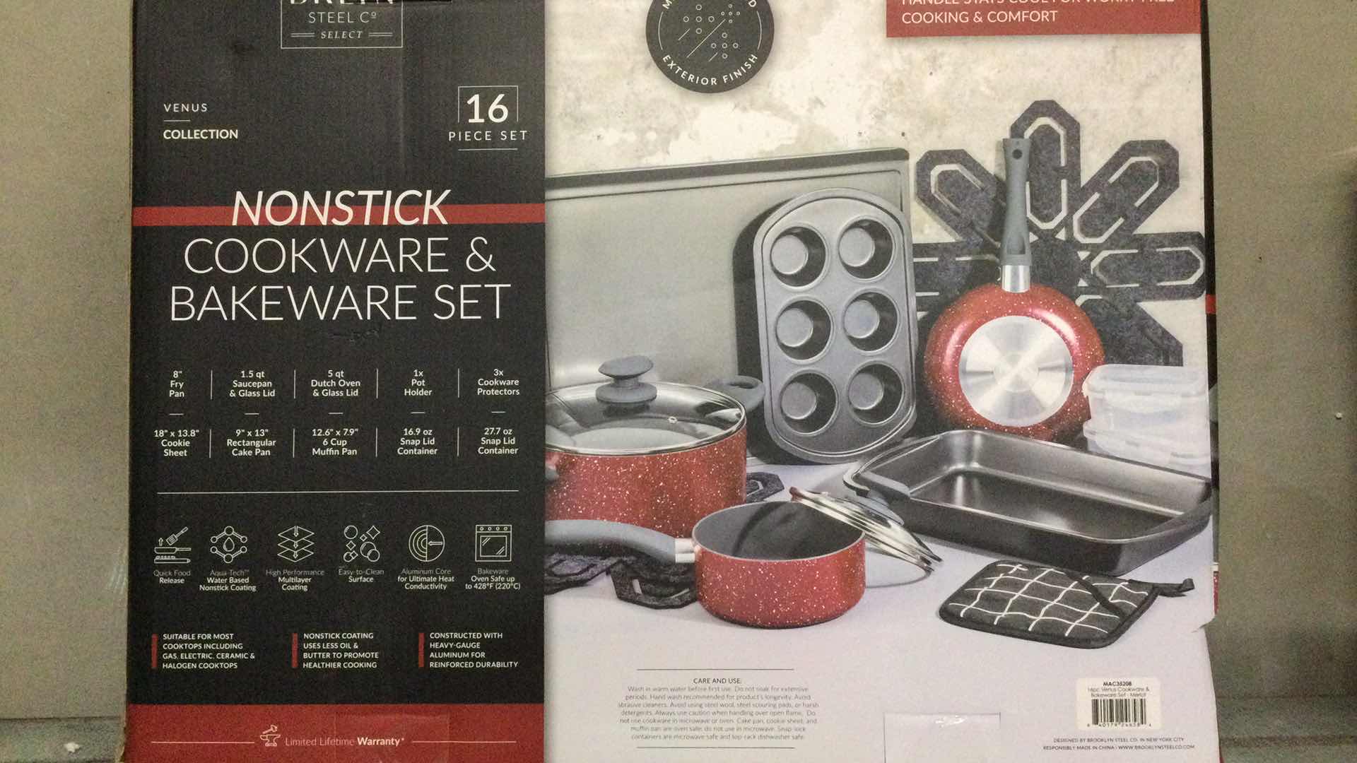 Photo 1 of NEW BKLYN VENUS COLLECTION 16 PC NON-STICK COOK & BAKEWARE SET