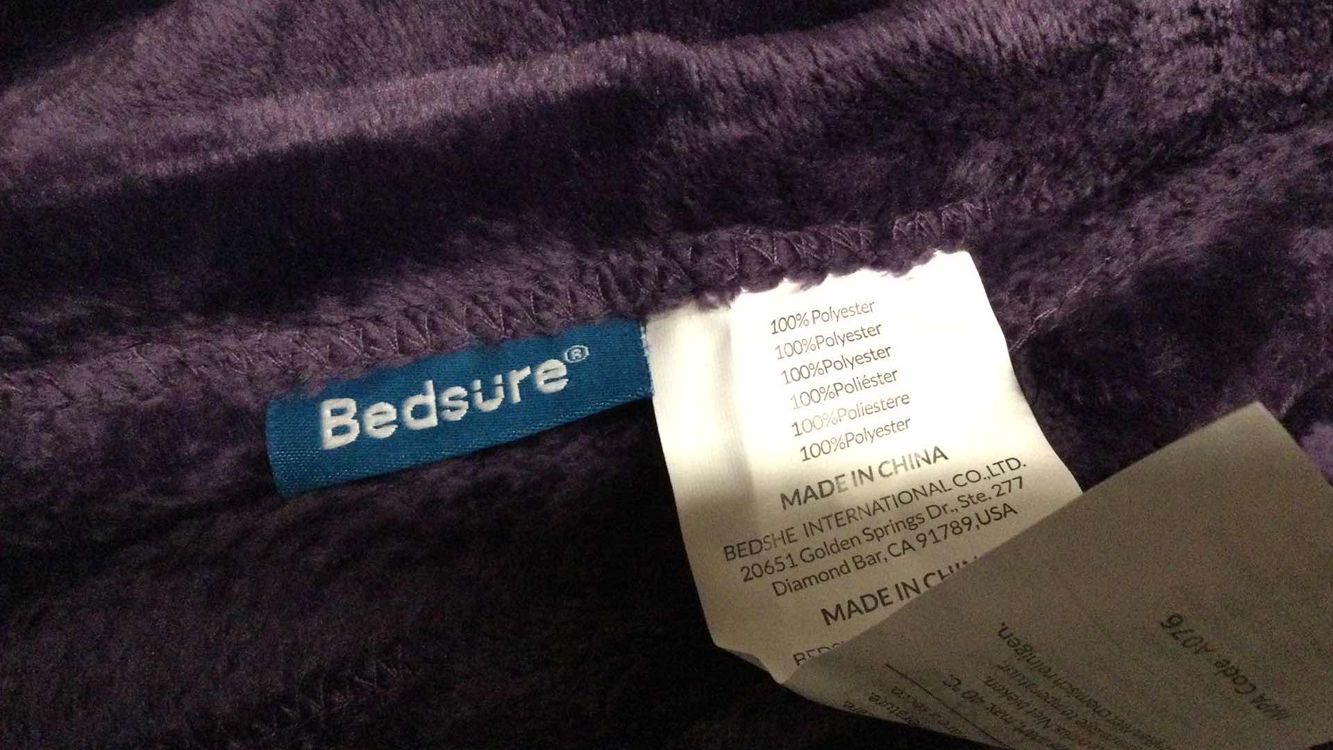 Photo 2 of BEDSURE PLUSH PURPLE THROW BLANKET 50” X 60”