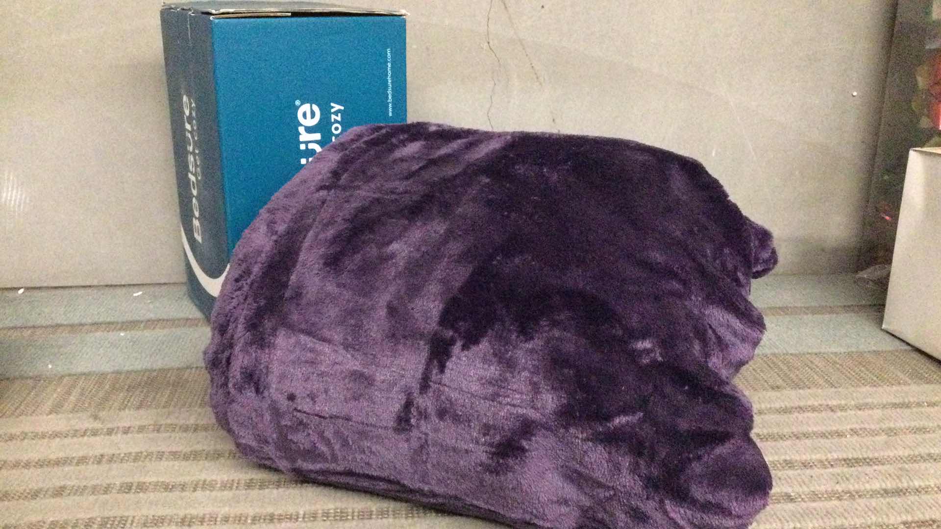 Photo 1 of BEDSURE PLUSH PURPLE THROW BLANKET 50” X 60”