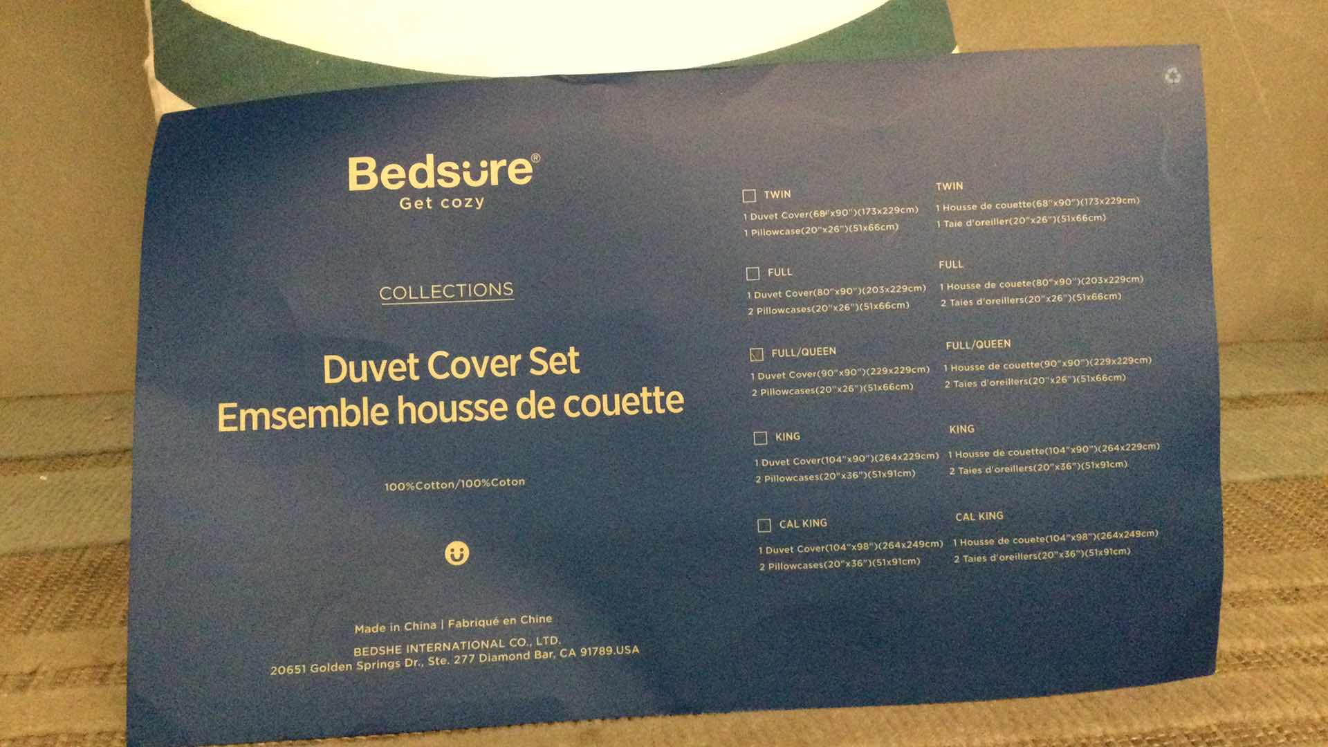 Photo 2 of BEDSURE COLLECTIONS DUVET COVER SET FULL/QUEEN