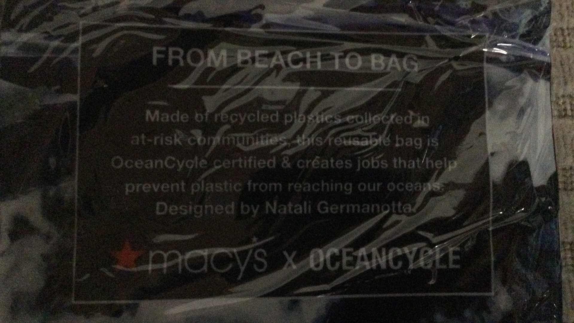 Photo 2 of NEW MACYS OCEAN CYCLE REUSABLE BAGS Qty 5