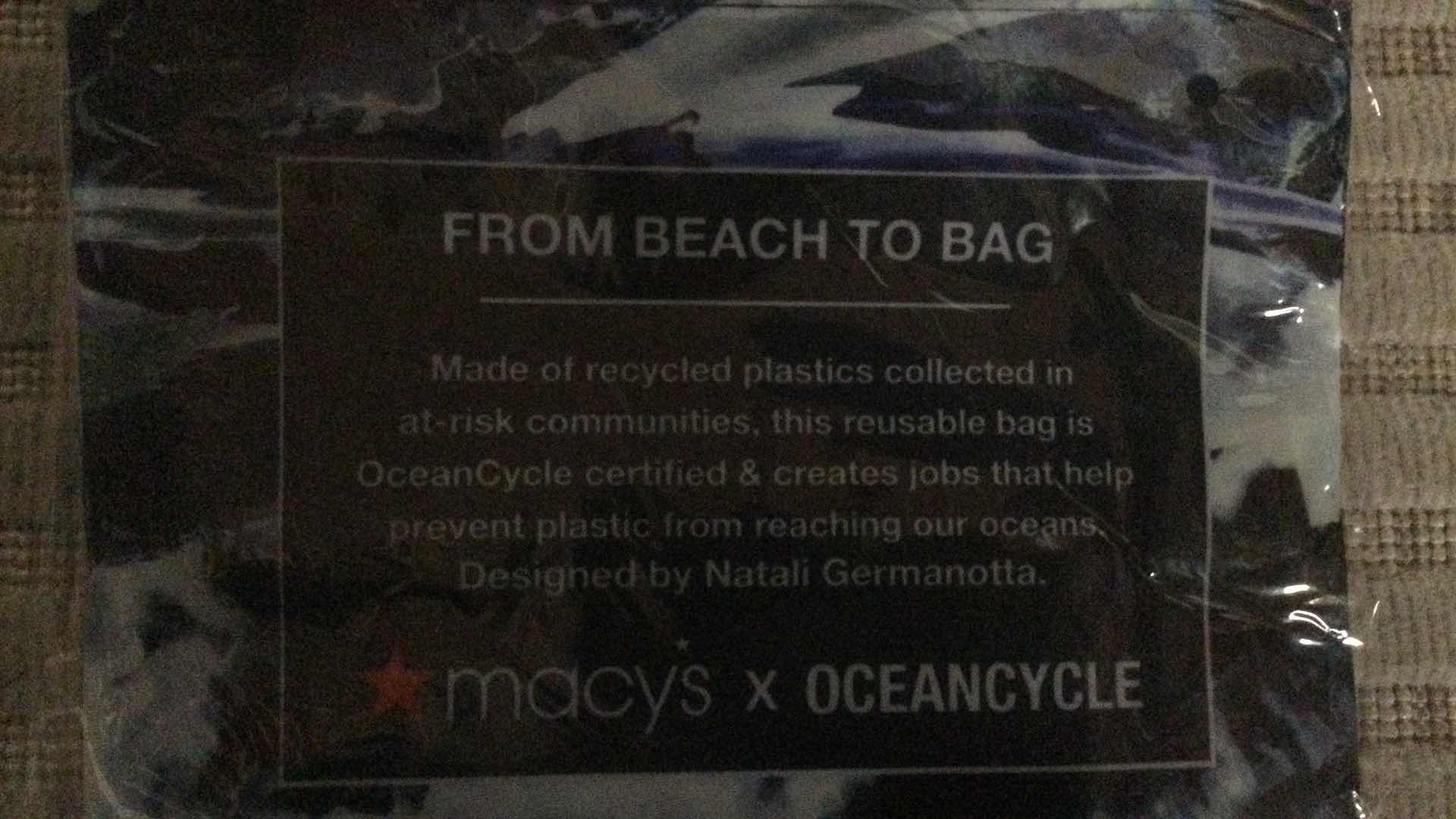 Photo 4 of NEW MACYS OCEAN CYCLE REUSABLE BAGS QTY 5