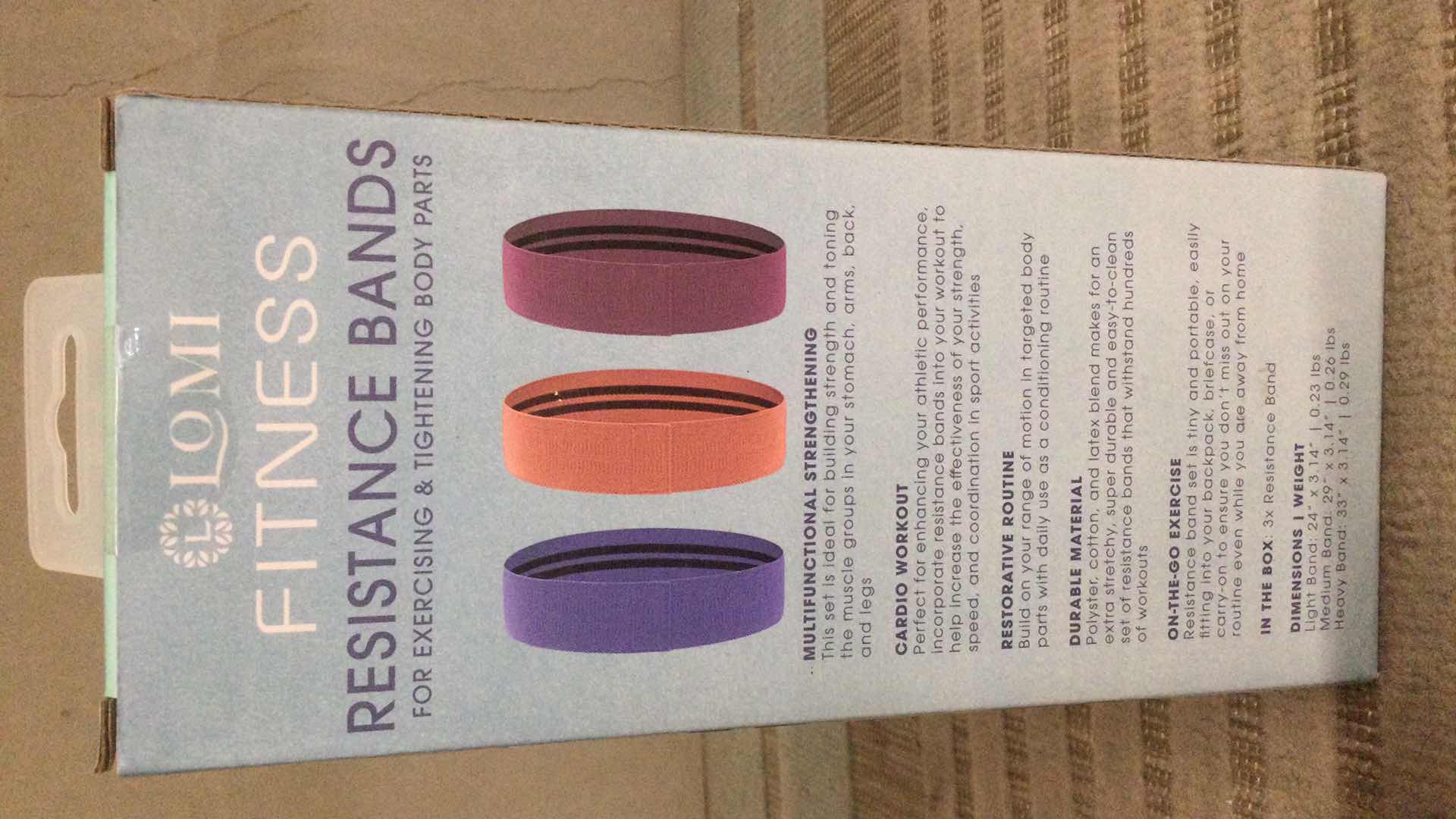 Photo 2 of NEW LOMI FITNESS RESISTANCE BANDS ( FOR EXERCISING & TIGHTENING BODY PARTS)