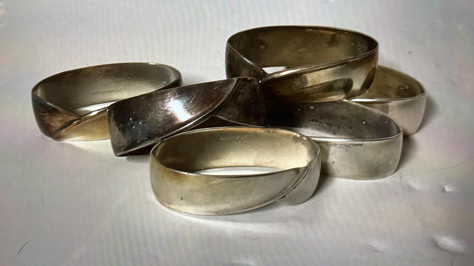 Photo 1 of 6 ANTIQUE 800 SILVER NAPKIN RINGS 4.1 OZ