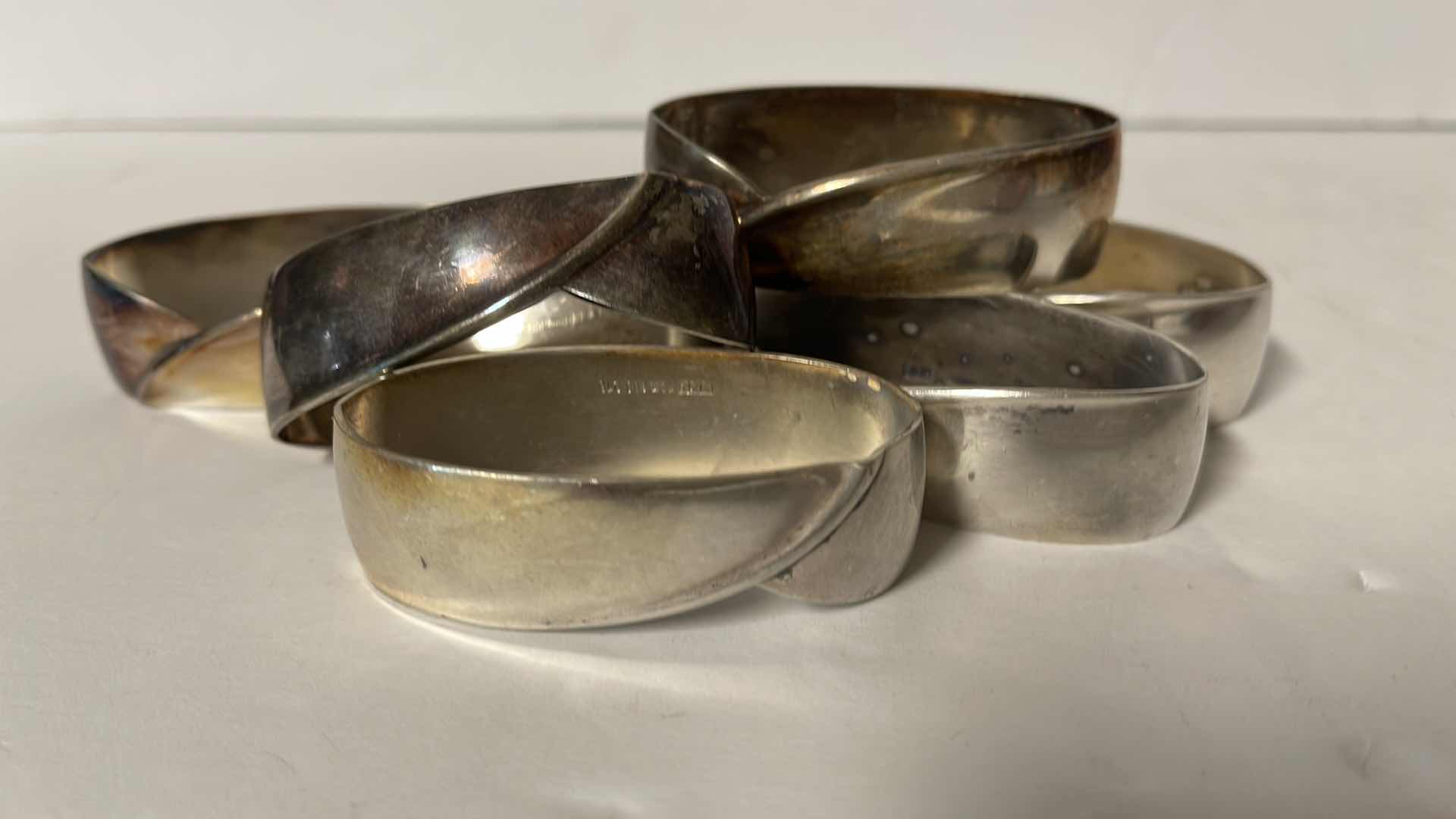 Photo 2 of 6 ANTIQUE 800 SILVER NAPKIN RINGS 4.1 OZ