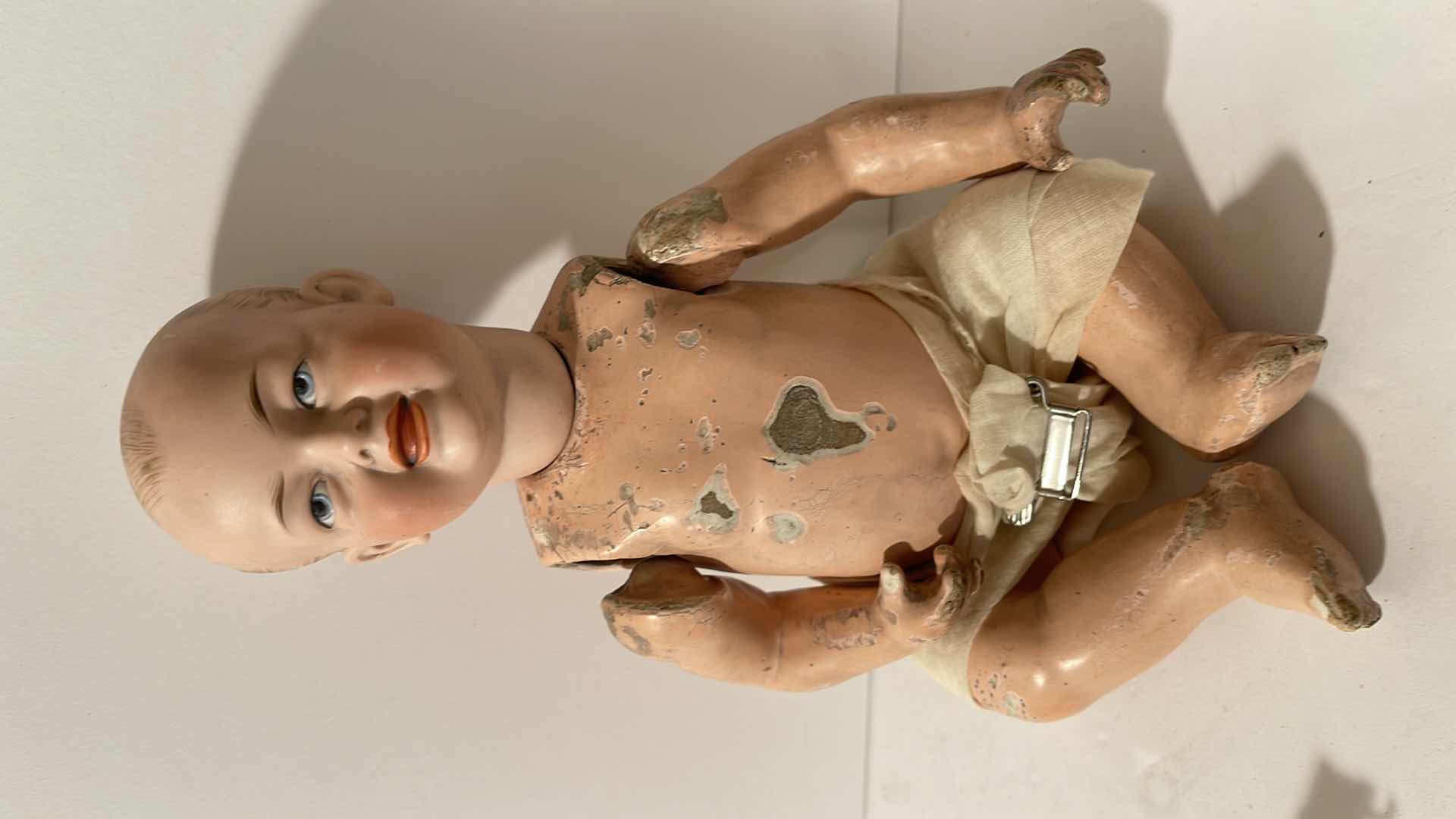 Photo 3 of ANTIQUE GERMANY
KLEY & HAHN
CHARACTER BABY
DOLL 10" PAINTED
FACE BISQUE COMPO