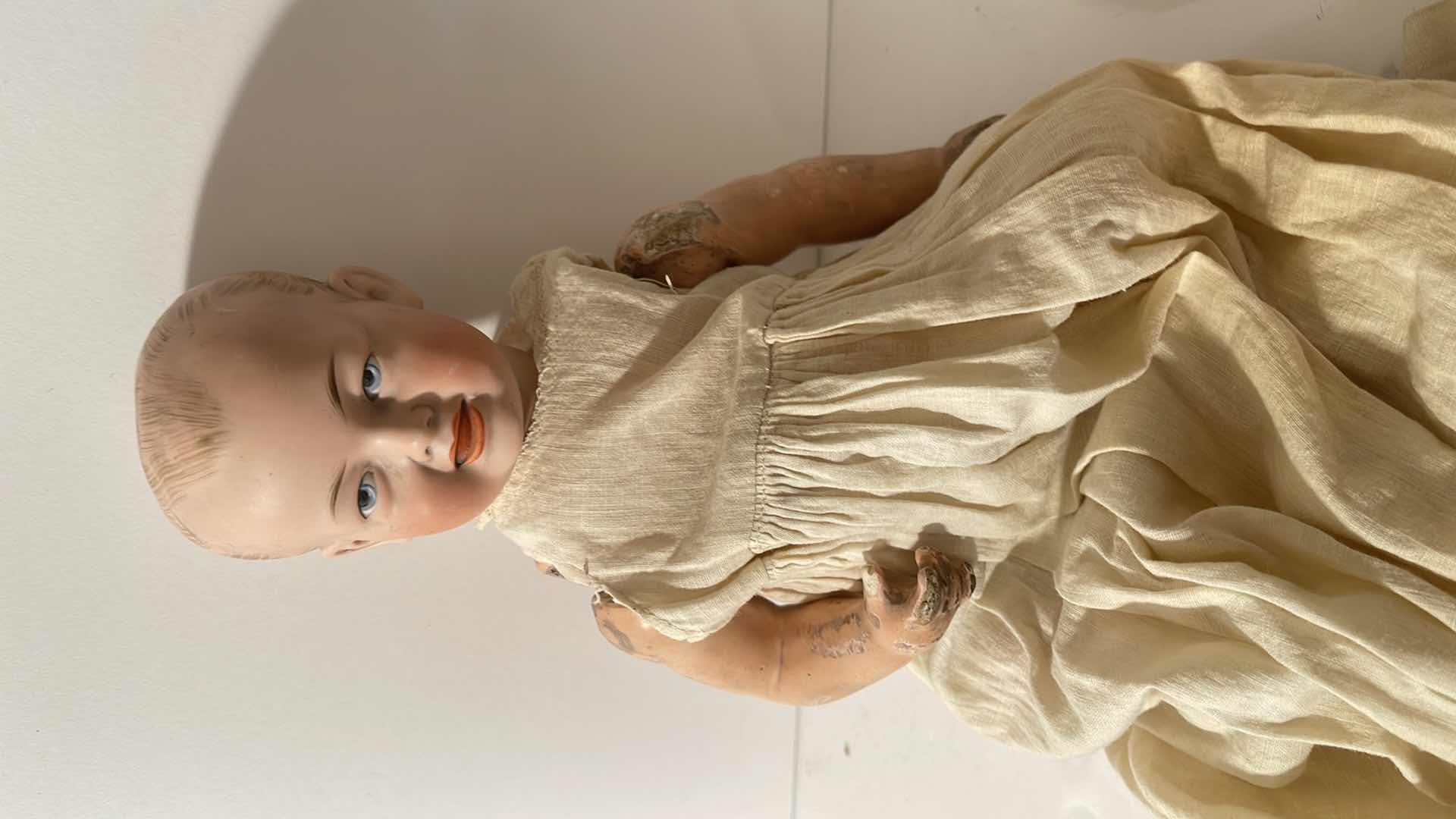 Photo 2 of ANTIQUE GERMANY
KLEY & HAHN
CHARACTER BABY
DOLL 10" PAINTED
FACE BISQUE COMPO