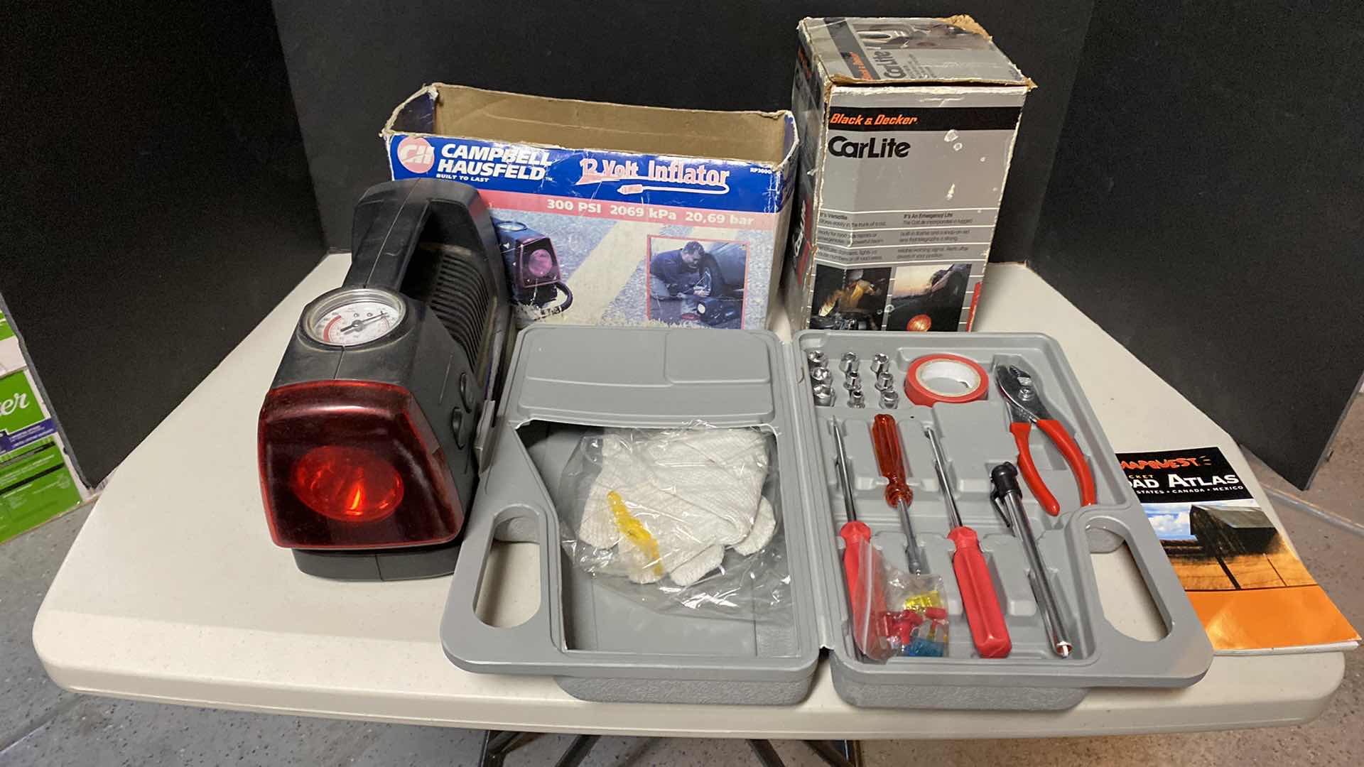 Photo 1 of TOOL KIT AND 12 VOLT INFLATOR SNE CAR LIGHT