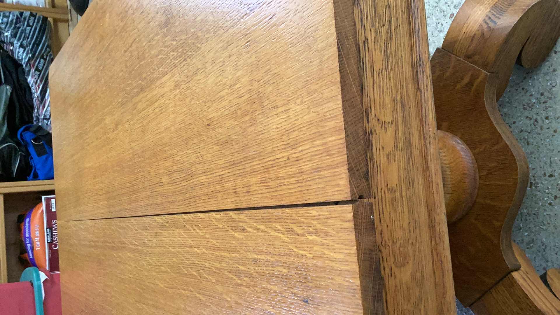 Photo 4 of VINTAGE OAK TABLE WITH DRAWER 40" X 26" H18"
