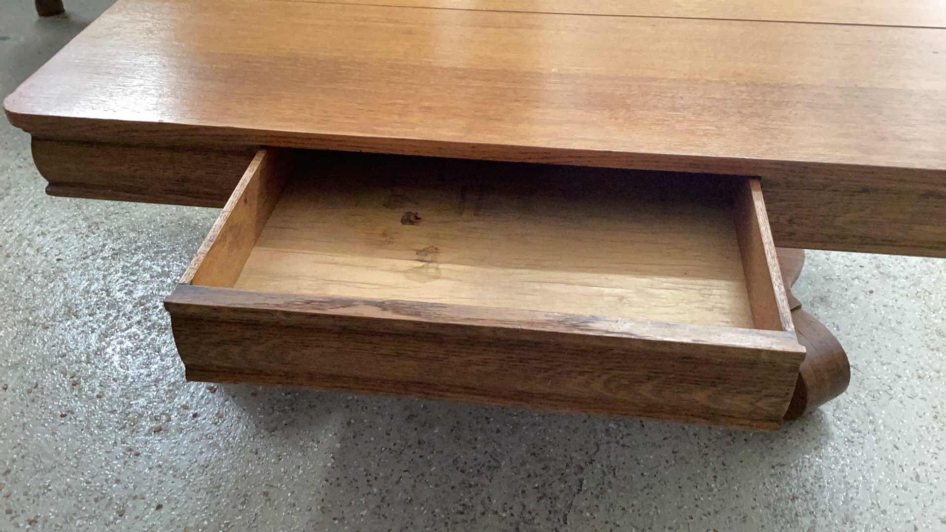 Photo 3 of VINTAGE OAK TABLE WITH DRAWER 40" X 26" H18"