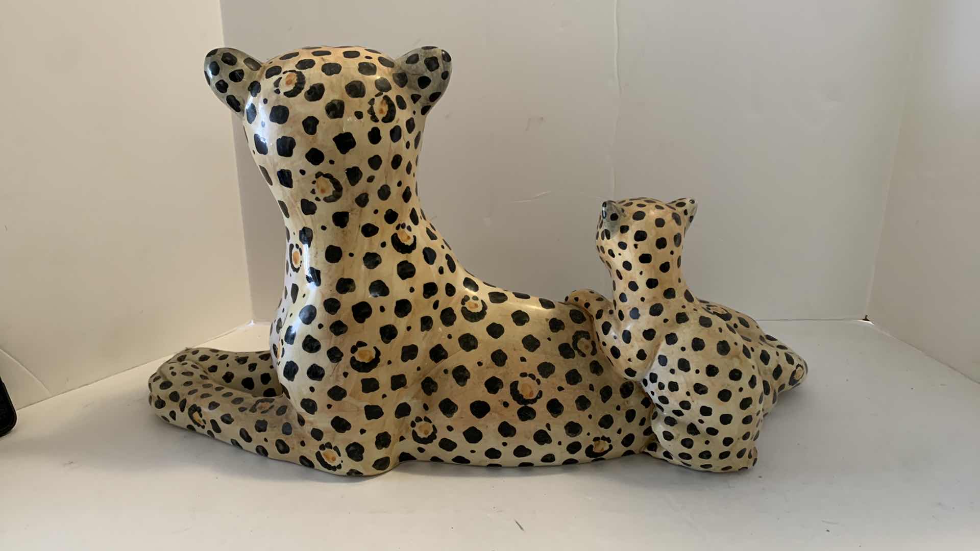 Photo 6 of ITALIAN CERAMIC LEOPARD WITH CUB 19” x H10”