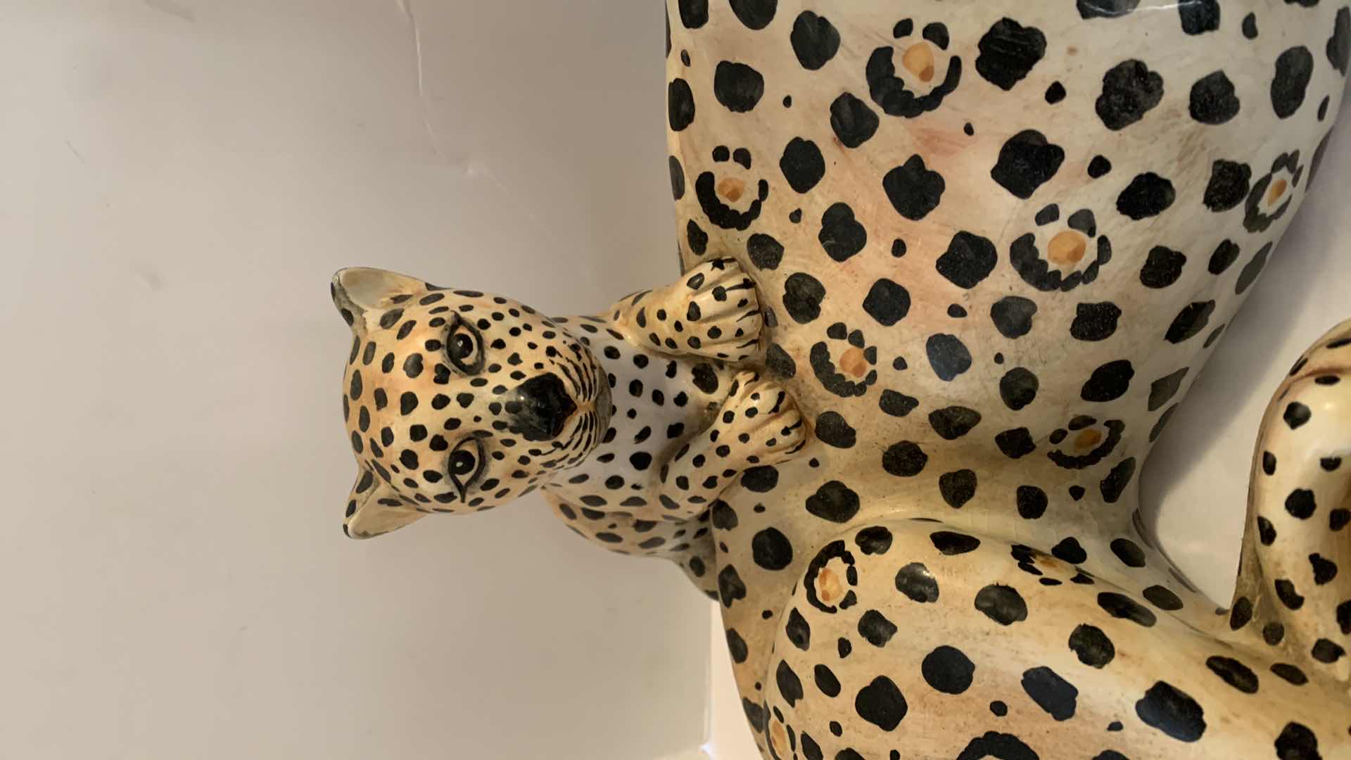 Photo 4 of ITALIAN CERAMIC LEOPARD WITH CUB 19” x H10”