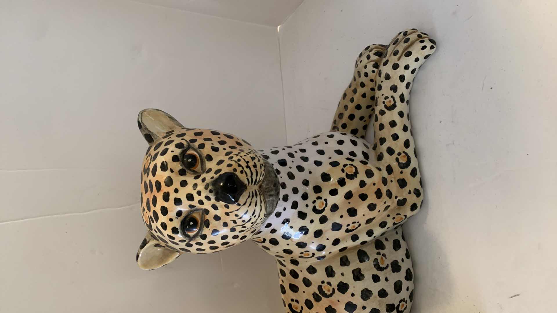 Photo 2 of ITALIAN CERAMIC LEOPARD WITH CUB 19” x H10”