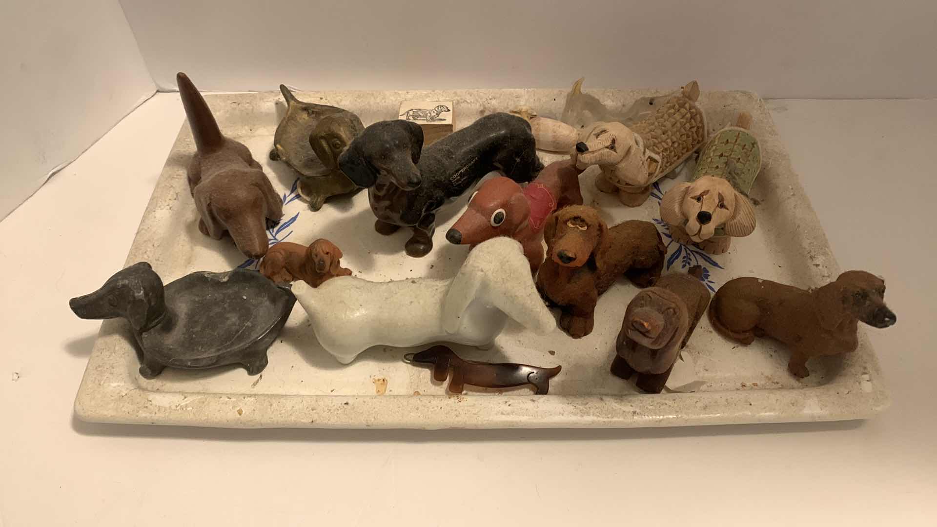 Photo 1 of 14 DACHSHUND FIGURINES ON TRAY