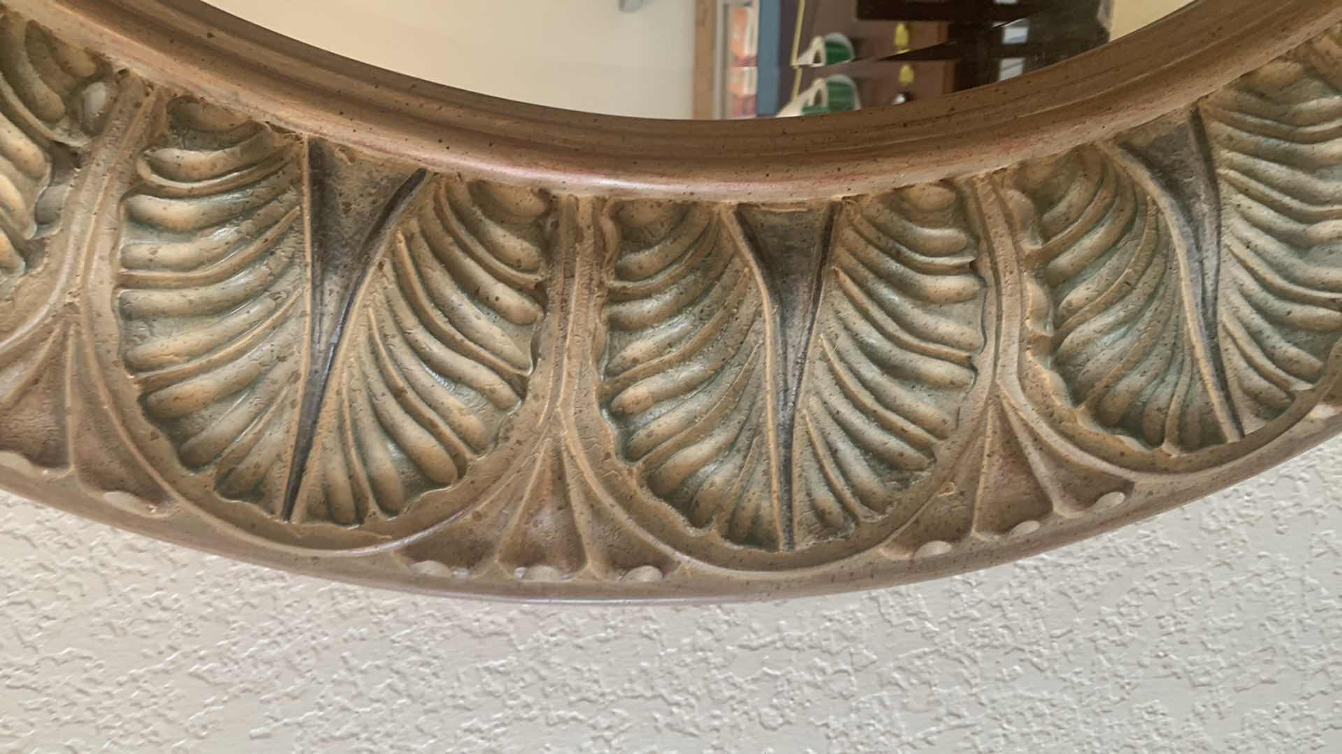 Photo 4 of 42” ROUND MIRROR W ORNATE CARVED/MOLDED RESIN FRAME