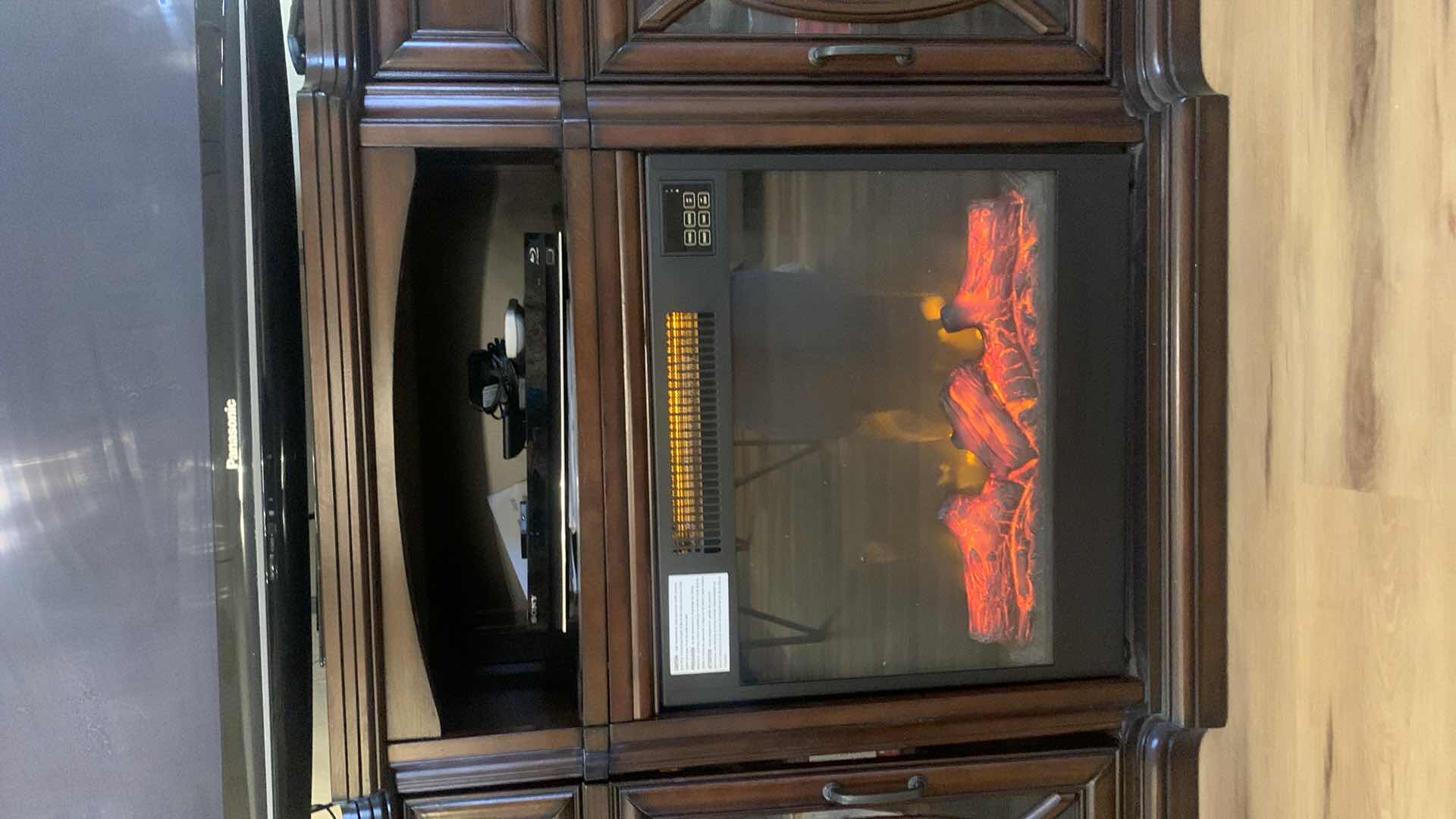 Photo 2 of FIREPLACE  AND ENTERTAINMENT CABINET (CONTENTS, TV NOT INCLUDED) WORKS 60” x 16” x 36”
