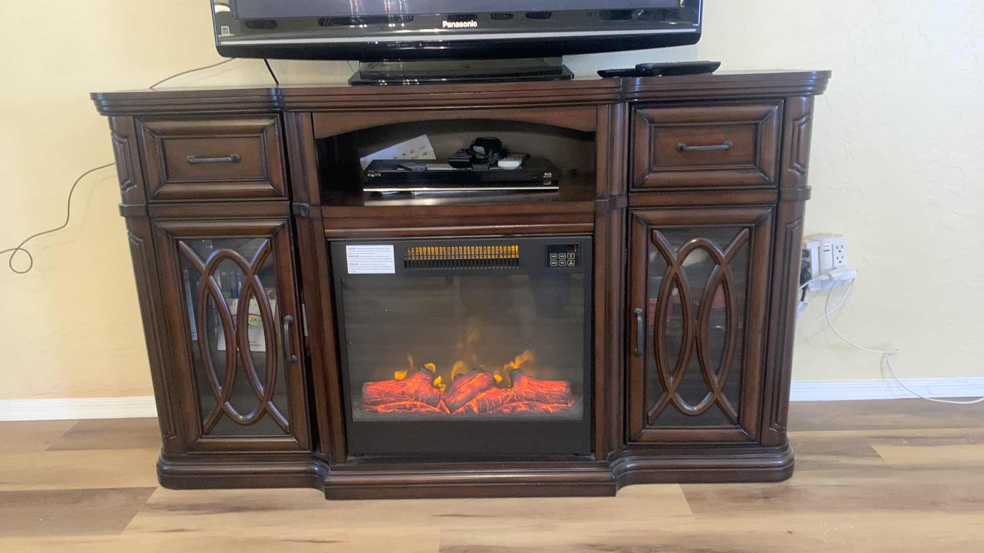 Photo 3 of FIREPLACE  AND ENTERTAINMENT CABINET (CONTENTS, TV NOT INCLUDED) WORKS 60” x 16” x 36”