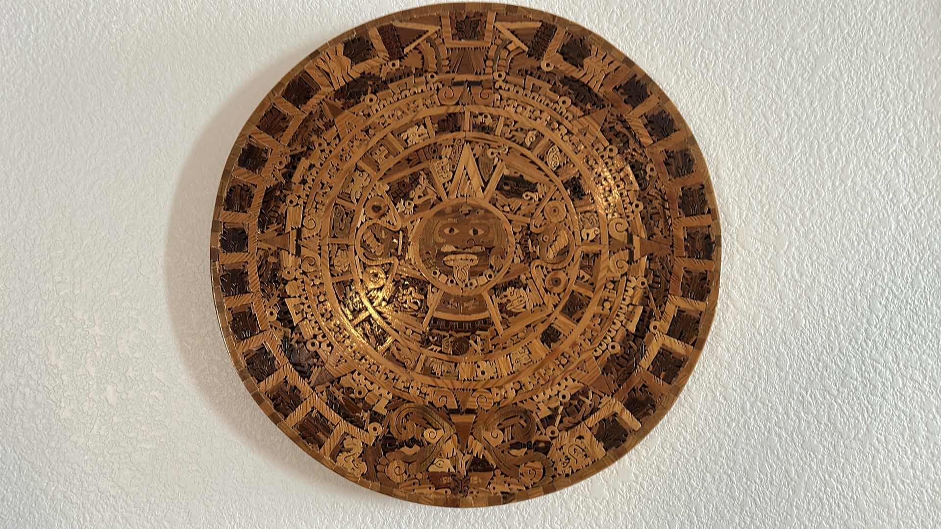 Photo 7 of HAND CARVED WOOD AZTEC CALENDAR 17”