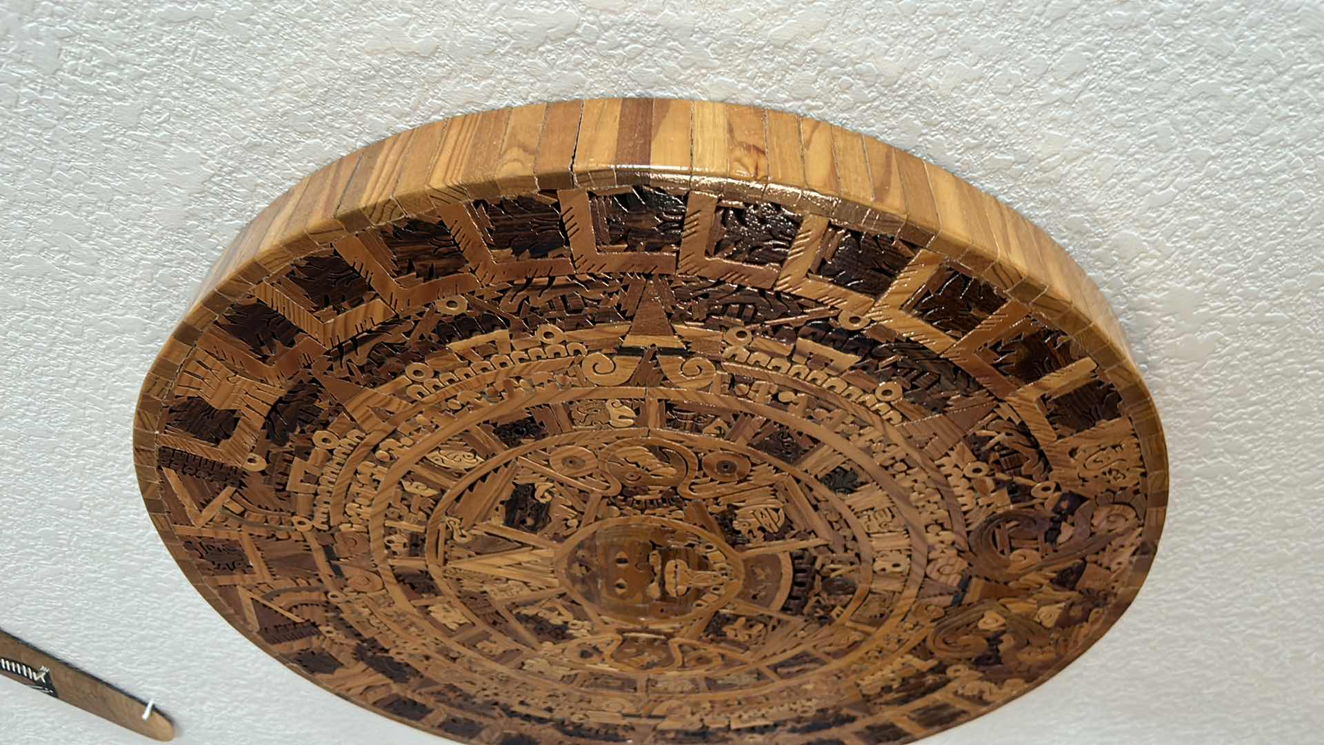 Photo 5 of HAND CARVED WOOD AZTEC CALENDAR 17”