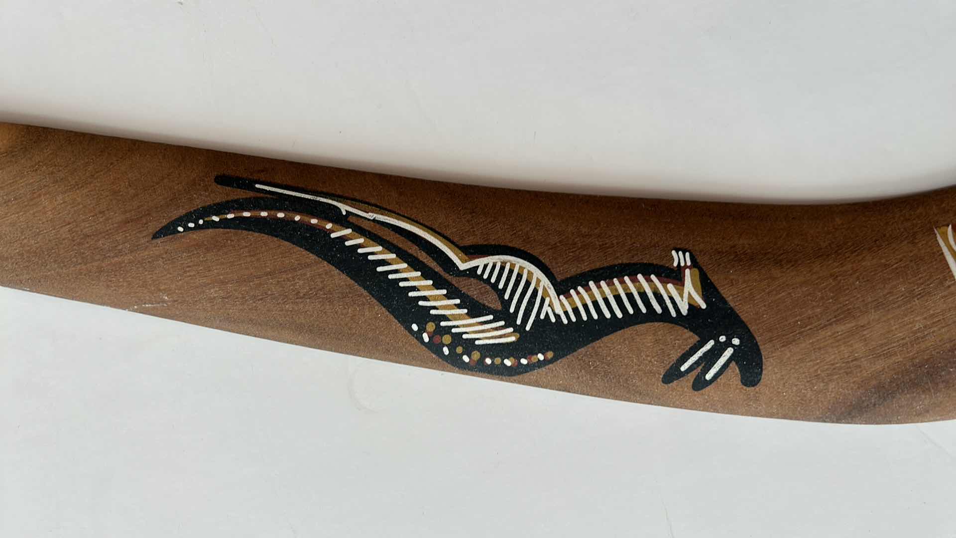 Photo 3 of WOOD HANDPAINTED 22” BOOMERANG FROM AUSTRALIA