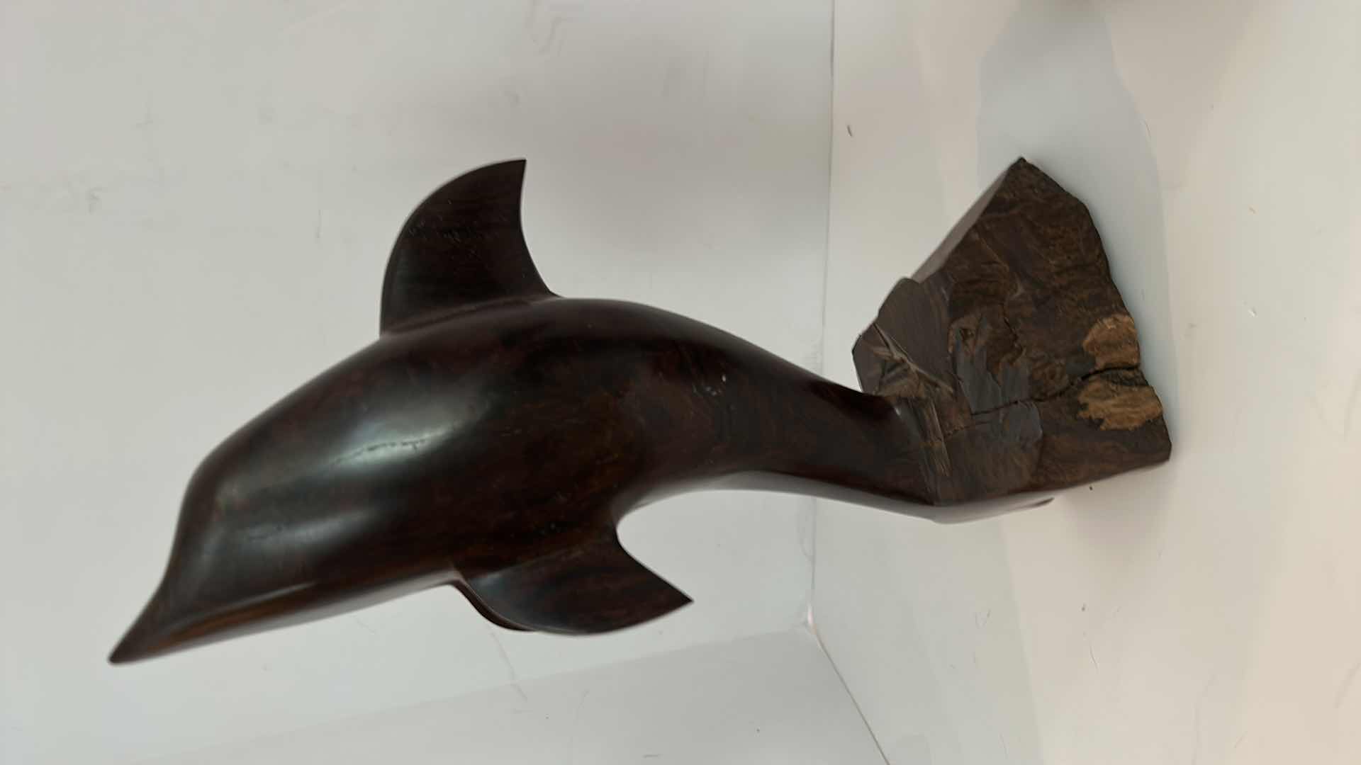 Photo 3 of SOLID IRONWOOD  DOLPHIN SCULPTURES TALLEST H 12.5”