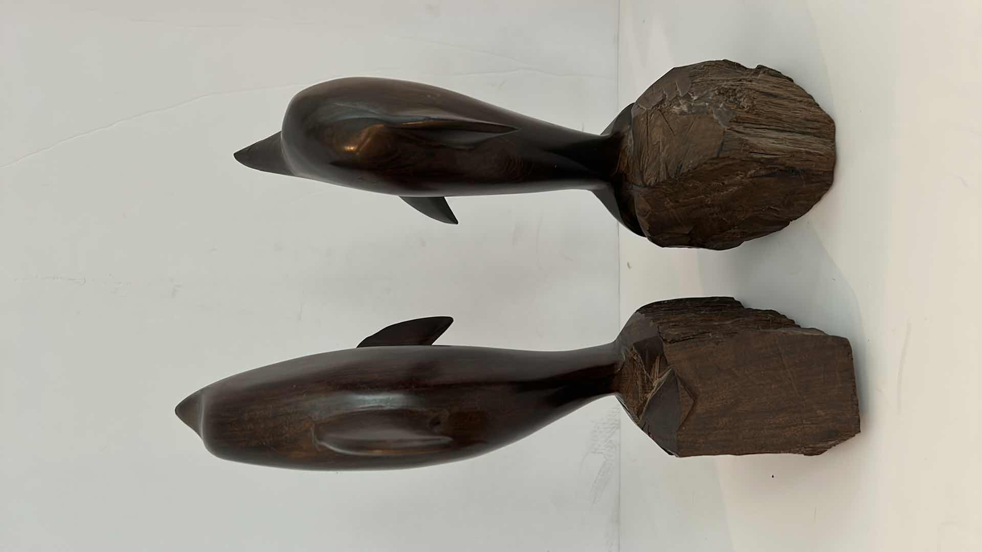 Photo 4 of SOLID IRONWOOD  DOLPHIN SCULPTURES TALLEST H 12.5”