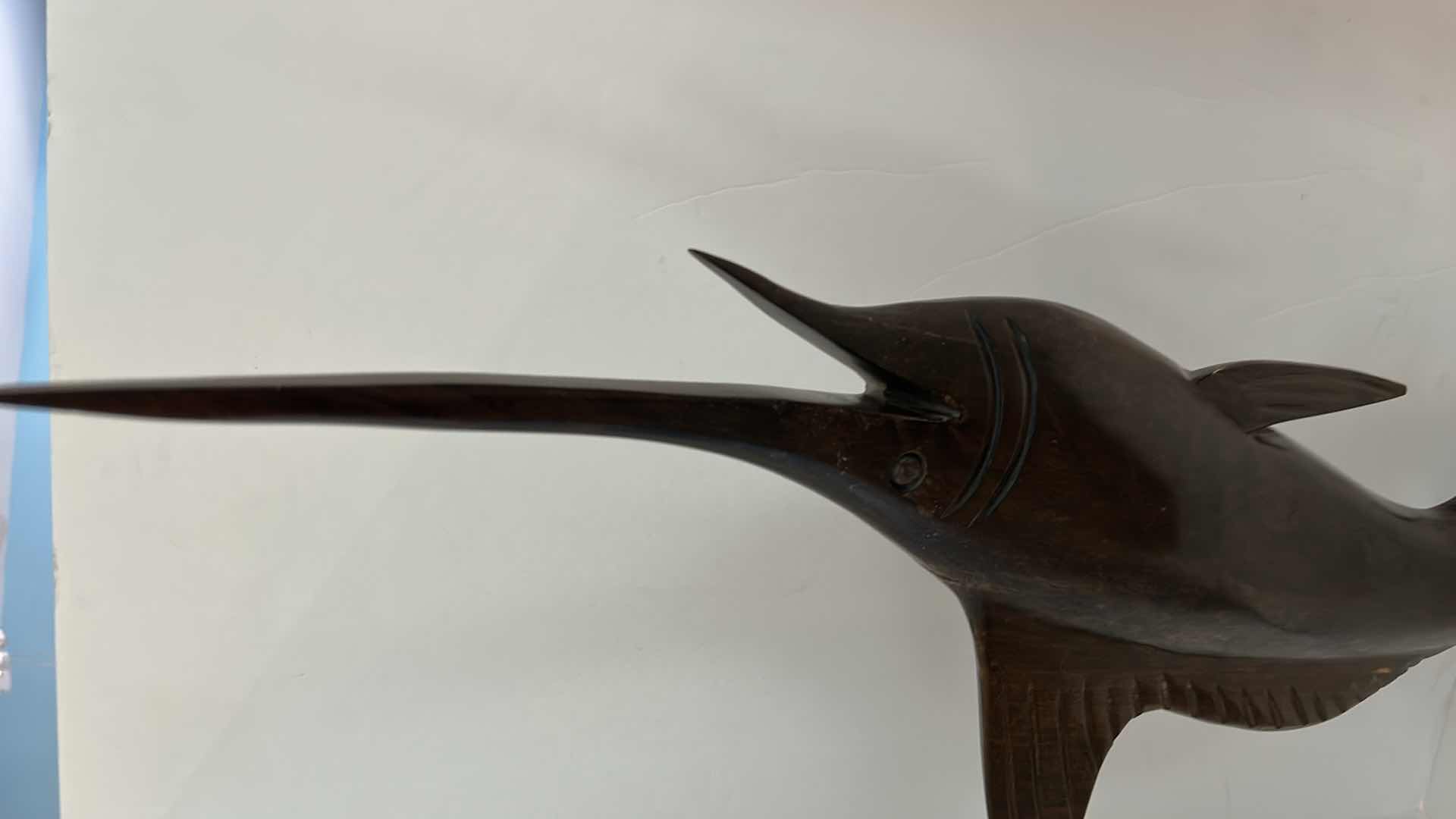 Photo 4 of SOLID IRONWOOD  SWORDFISH SCULPTURE H34”