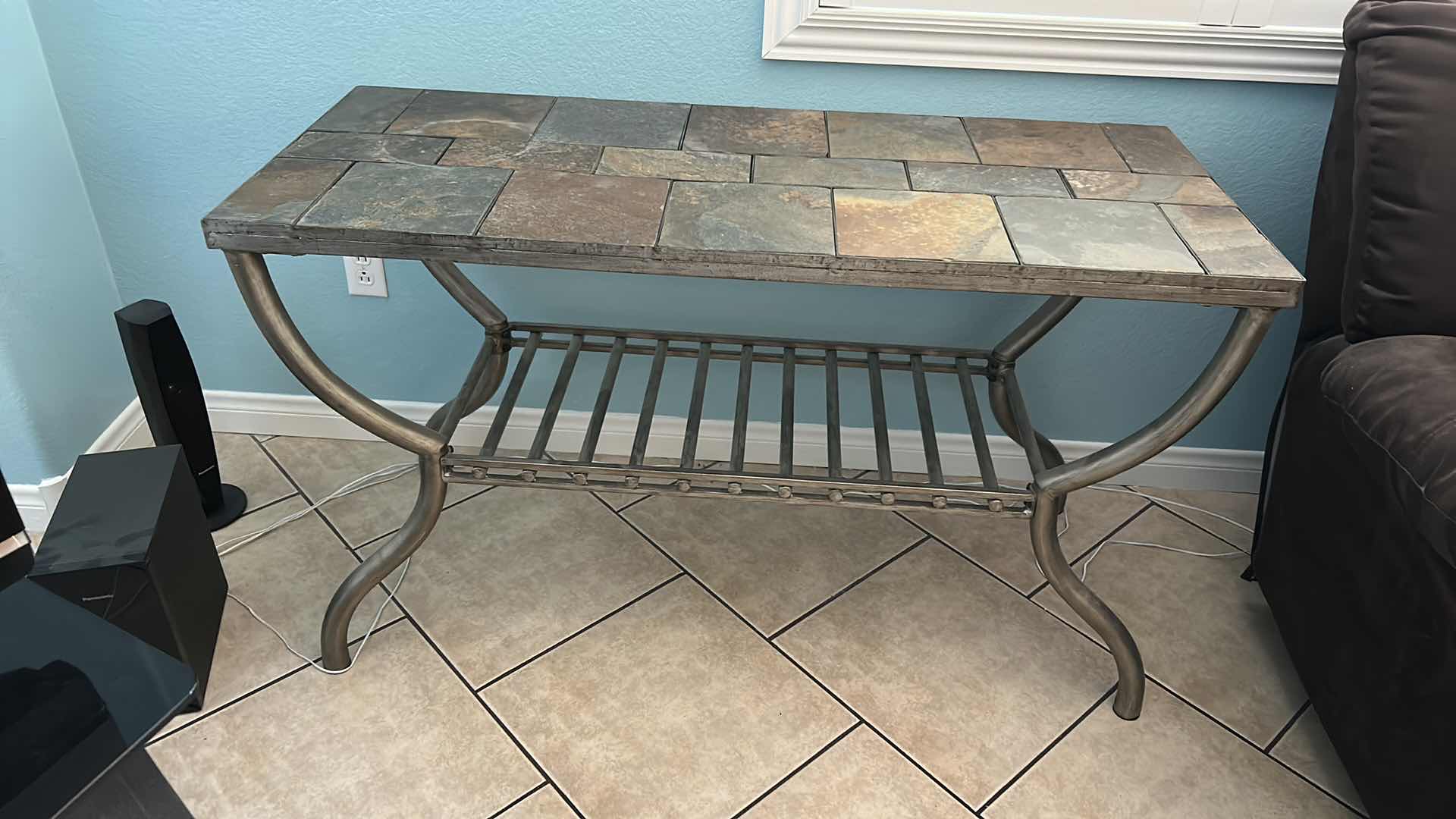 Photo 4 of SLATE AND METAL CONSOLE / ENTRY TABLE 48” x 20” x H28.5”