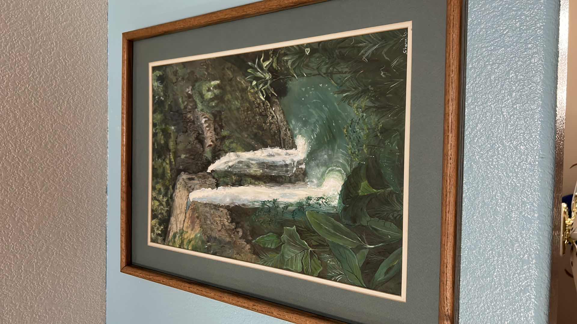 Photo 2 of ARTWORK, WOOD FRAMED TWIN FALLS PAINTING 21”
x 28”