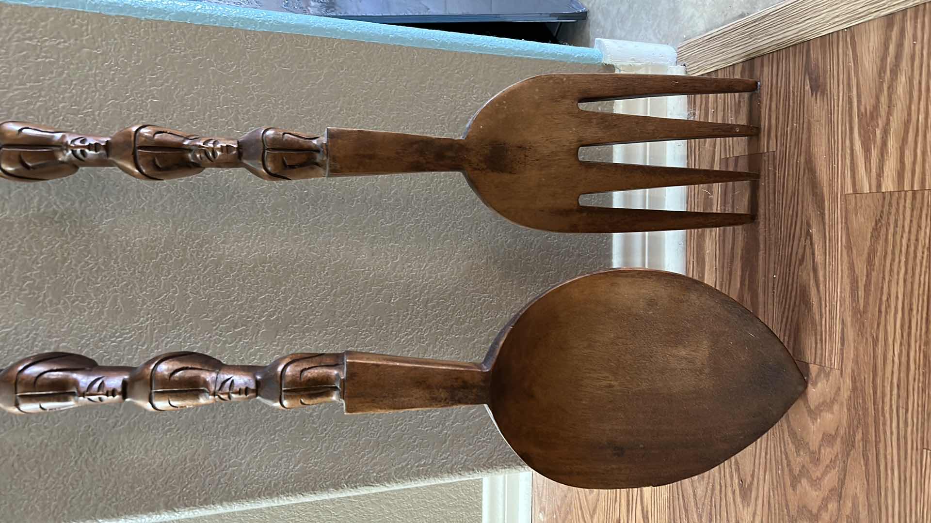 Photo 4 of TWO LARGE WOODEN UTENSILS H41”