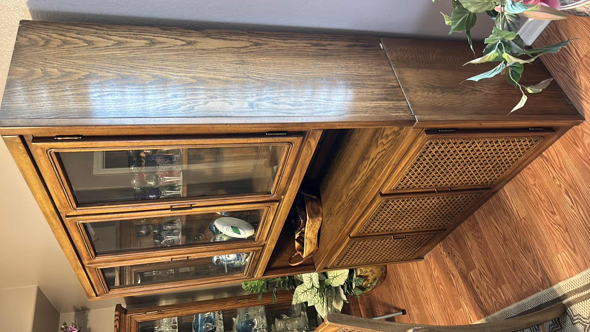 Photo 1 of LIGHTED WOOD CURIO / CHINA CABINET (CONTENTS NOT INCLUDED) 54” x 17” x H76”