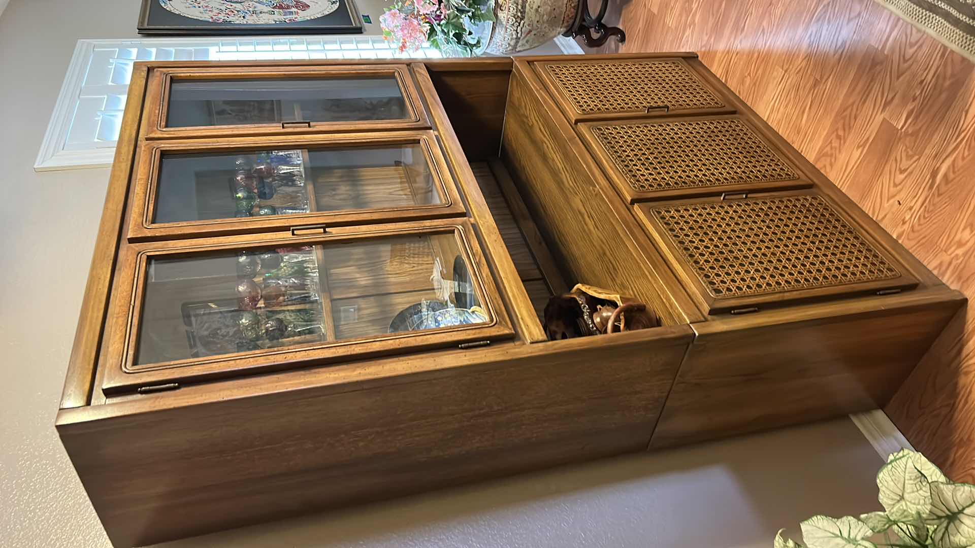 Photo 2 of LIGHTED WOOD CURIO / CHINA CABINET (CONTENTS NOT INCLUDED) 54” x 17” x H76”