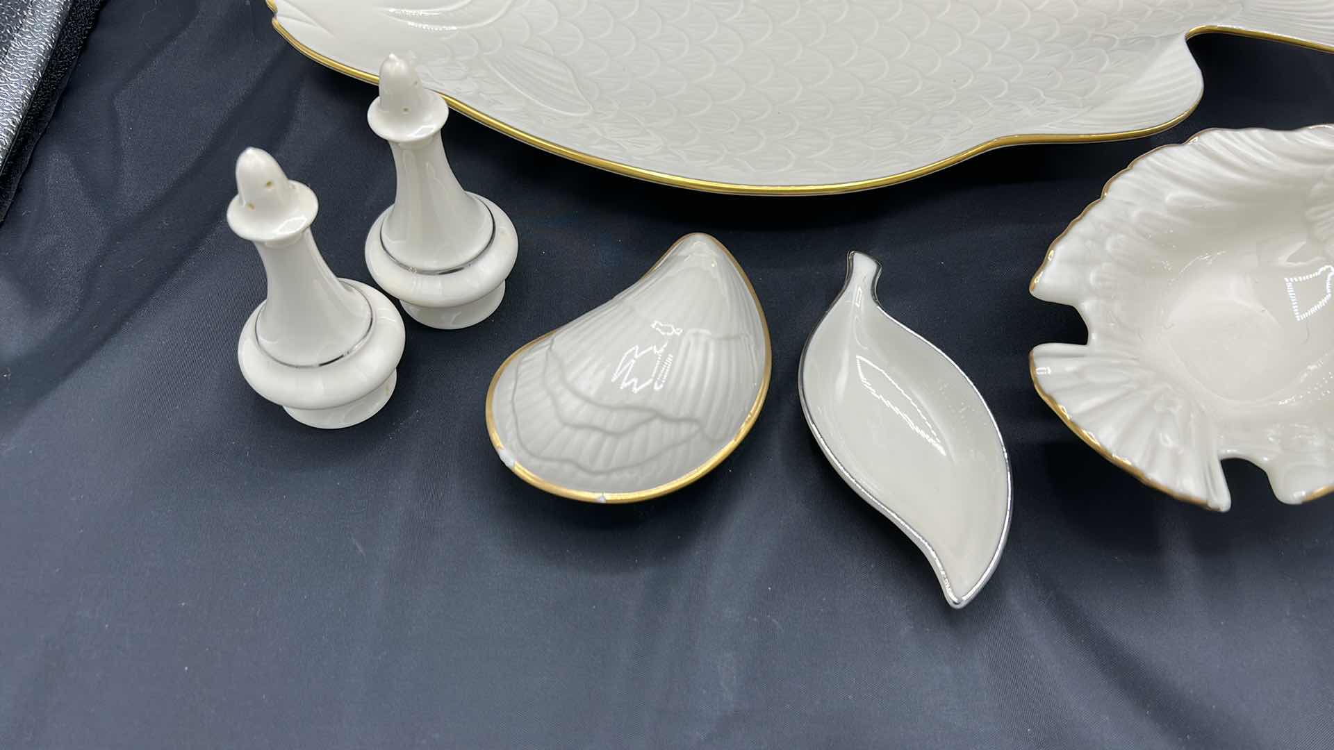 Photo 3 of 5 - LENOX FINE PORCELAIN SALT AND PEPPER, PLATTER, BOWL AND MORE