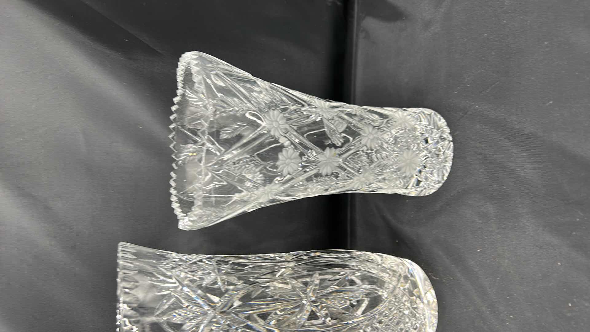 Photo 3 of 3 WATERFORD CUT CRYSTAL PIECES, BOWL WIDTH 14” TALLEST VASE 10”