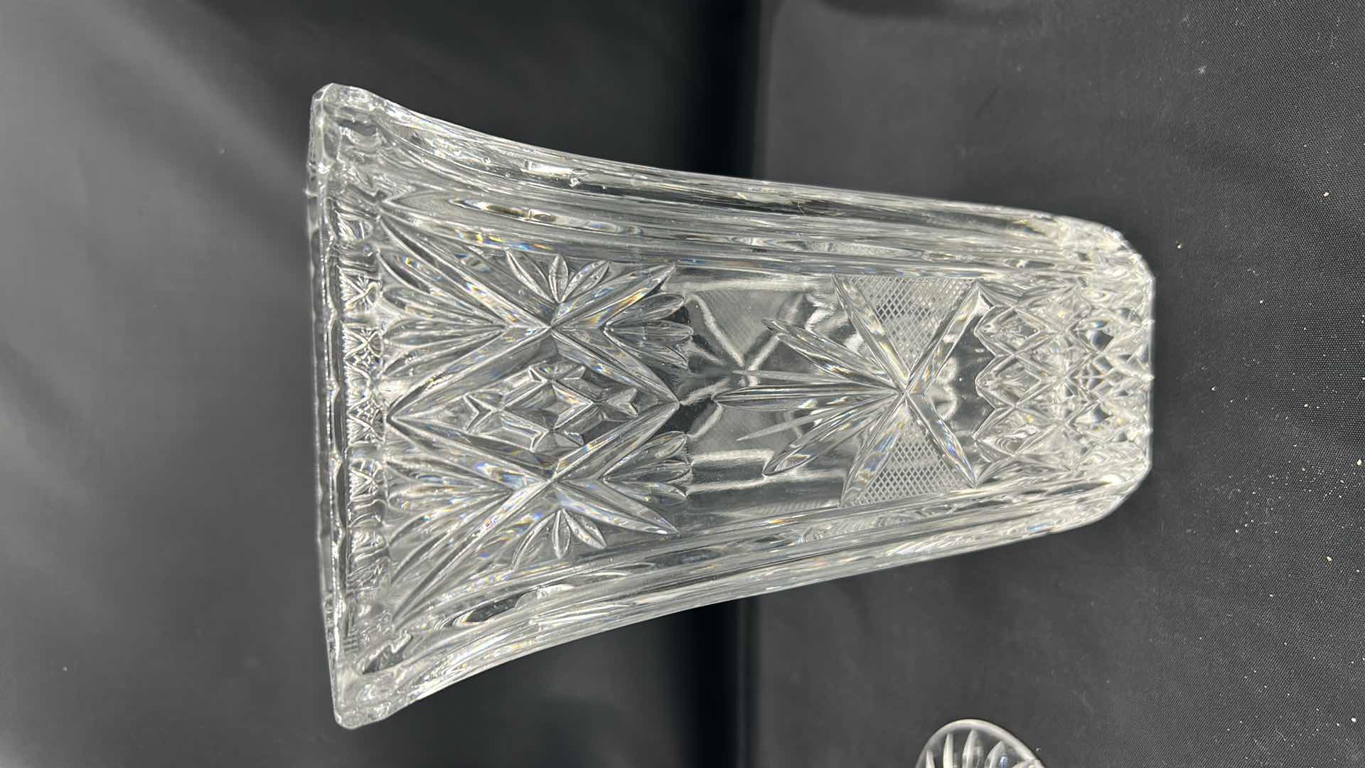 Photo 3 of 2 WATERFORD CRYSTAL VASES H8.25” AND WHITE SALT AND PEPPER SHAKERS