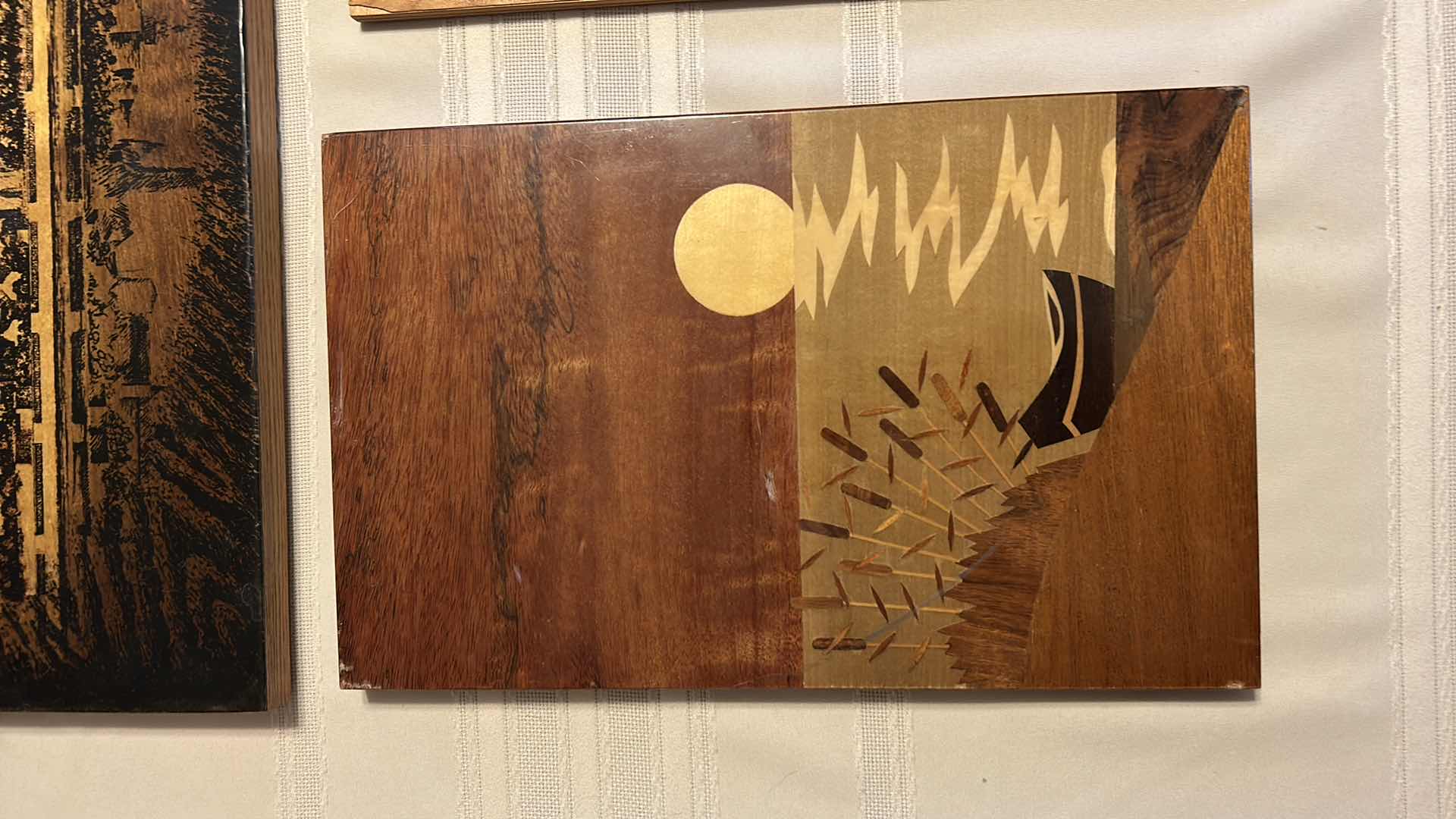 Photo 3 of ARTWORK ON WOOD, 3 PIECES, LARGEST 24” x 12”