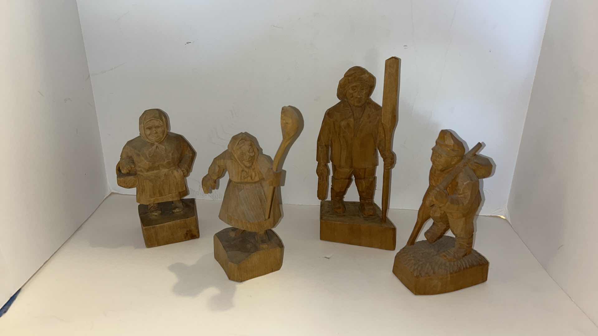 Photo 7 of 4 LATVIAN WOOD FOLK ART SCULPTURES