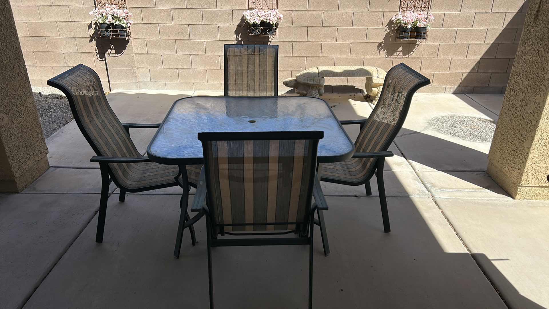 Photo 2 of PATIO TABLE AND 4 CHAIRS 45” x 45” x H28”