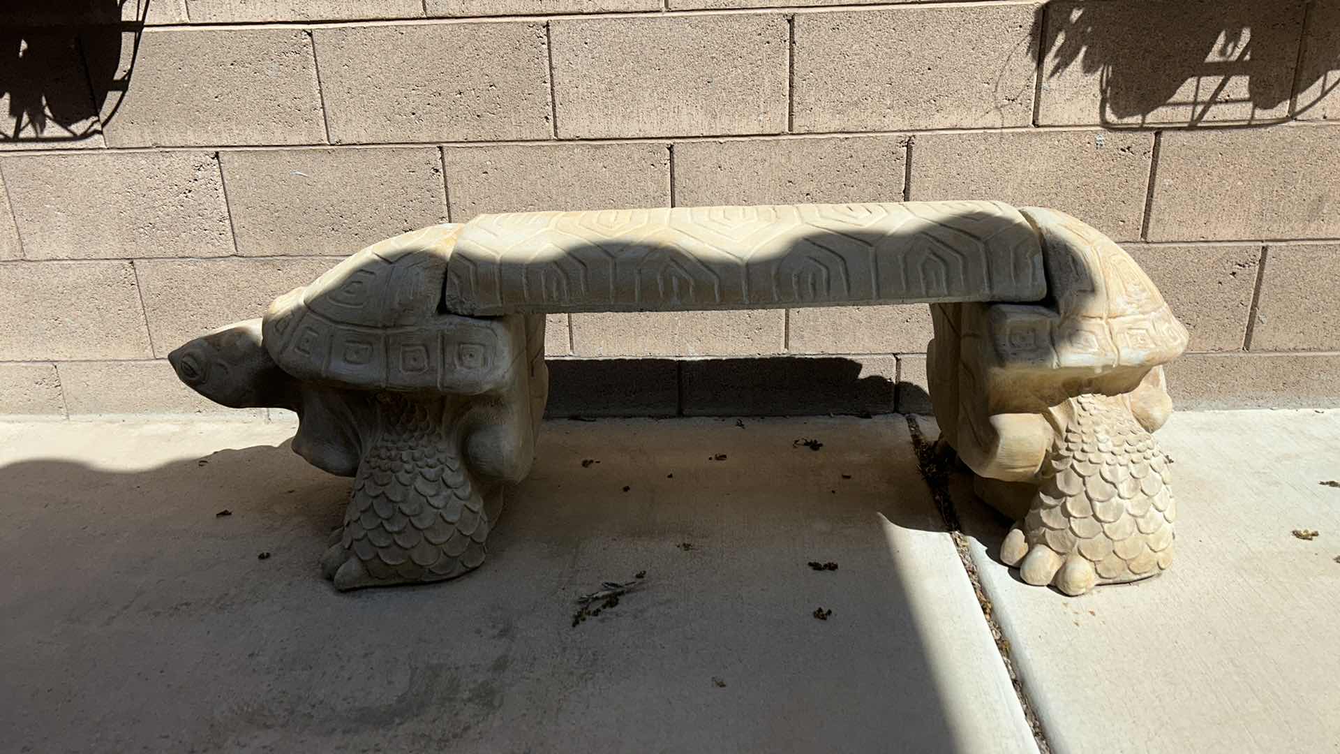 Photo 7 of VERY HEAVY CONCRETE TURTLE BENCH 5’ x 22” x H18”