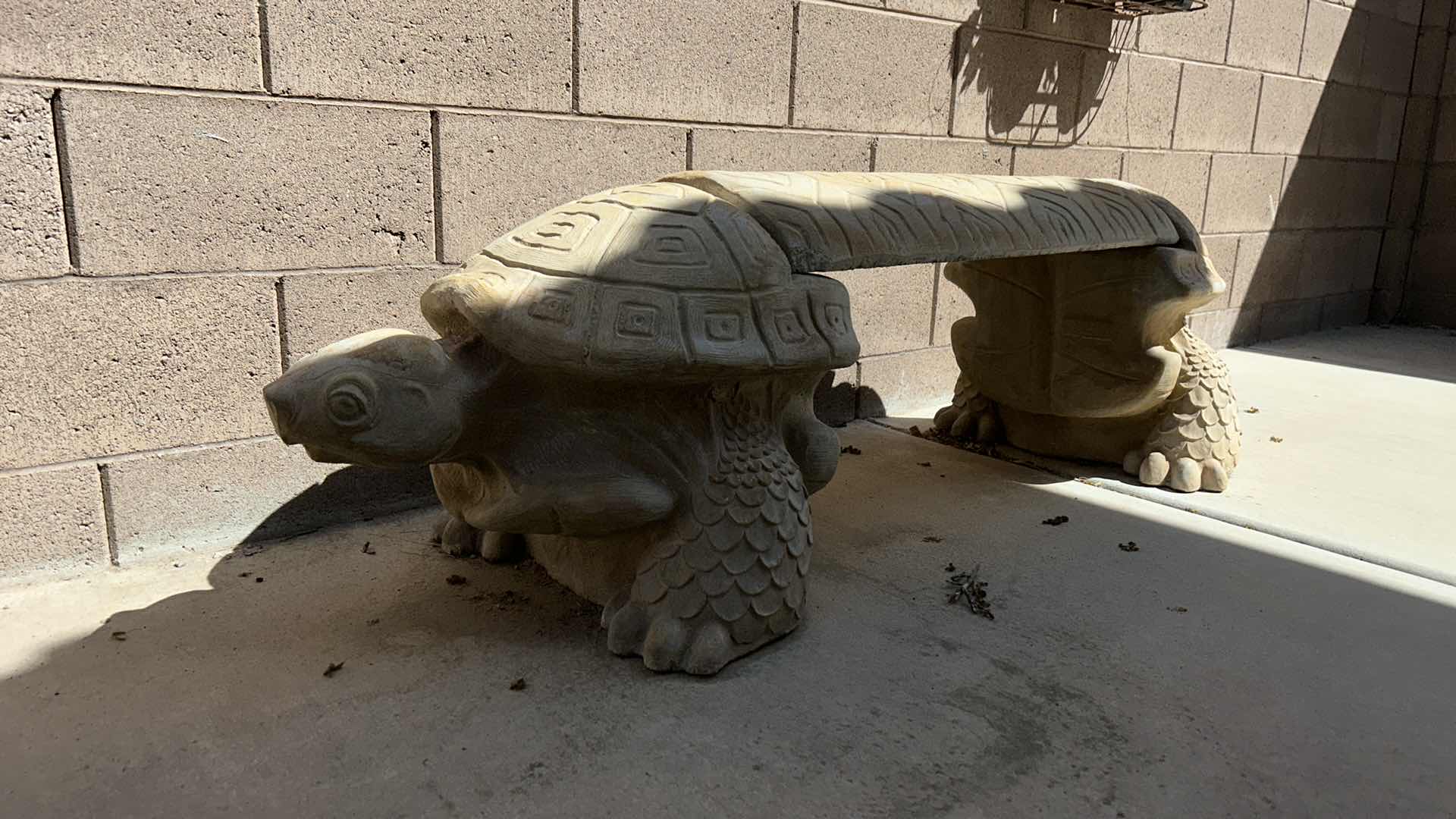 Photo 3 of VERY HEAVY CONCRETE TURTLE BENCH 5’ x 22” x H18”