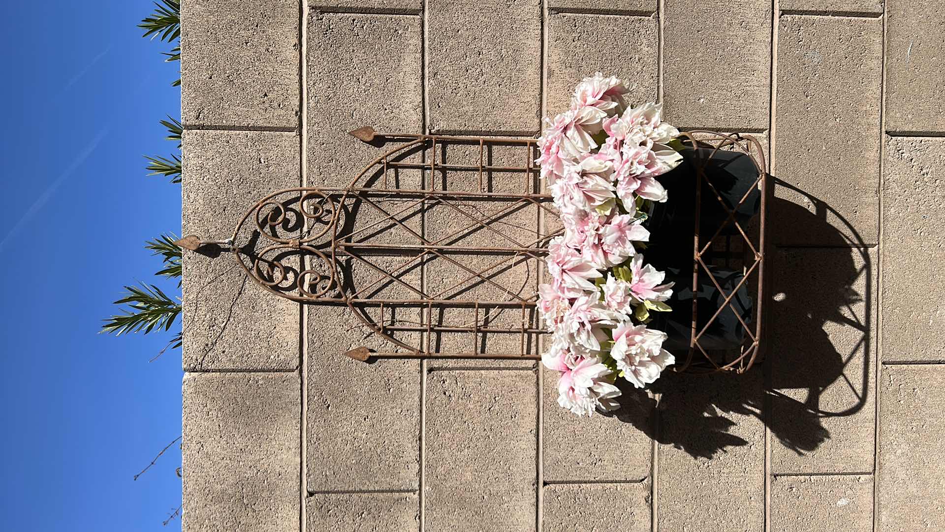 Photo 3 of METAL OUTDOOR WALL DECOR W FAUX FLOWERS 15” x 36”