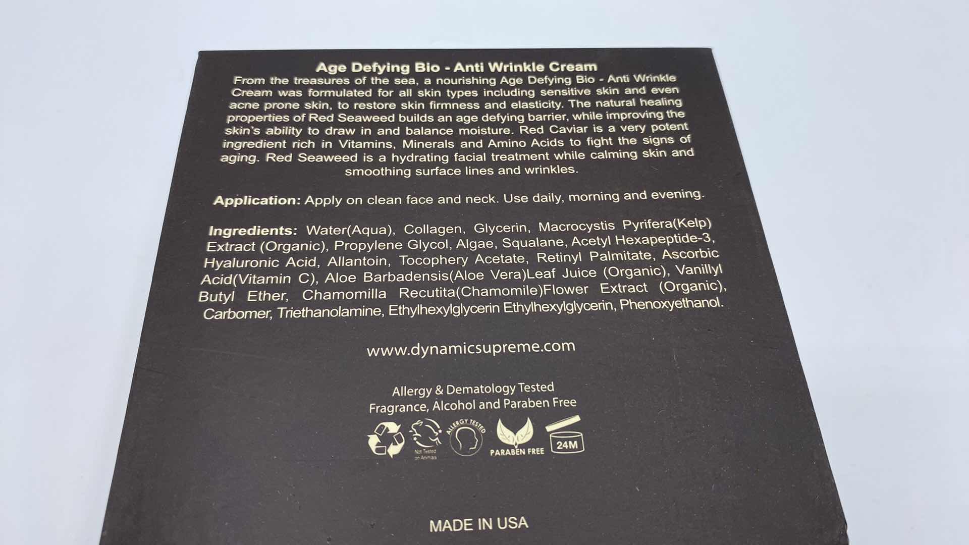 Photo 3 of NEW - DYNAMIC SUPREME AGE DEFYING BIO-ANTI WRINKLE CREAM ENRICHED WITH ORGANIC EXTRACT. FOR ALL SKIN TYPES - TO RESTORE FIRMNESS AND ELASTICITY