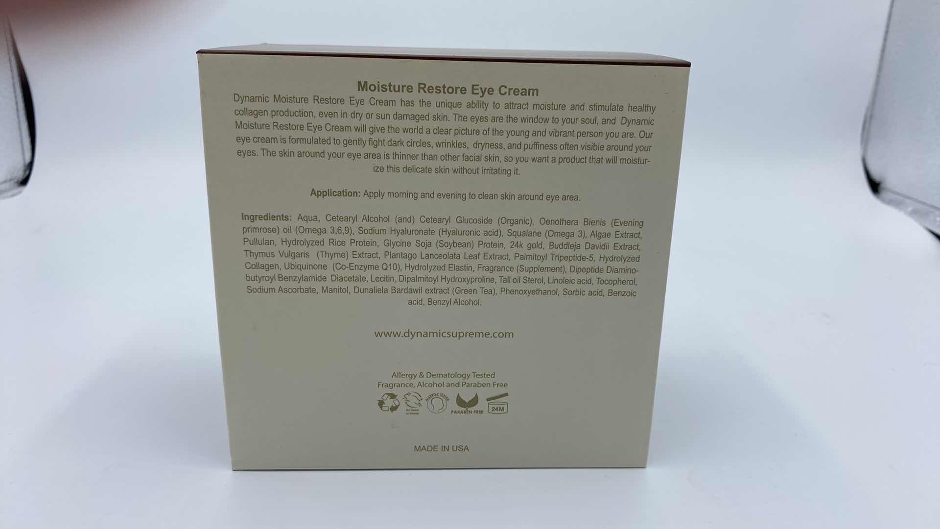 Photo 3 of NEW - DYNAMIC SUPREME MOISTURE RESTORE EYE CREAM ATTRACTS MOISTURE AND STIMULATES HEALTHY COLLAGEN PRODUCTION