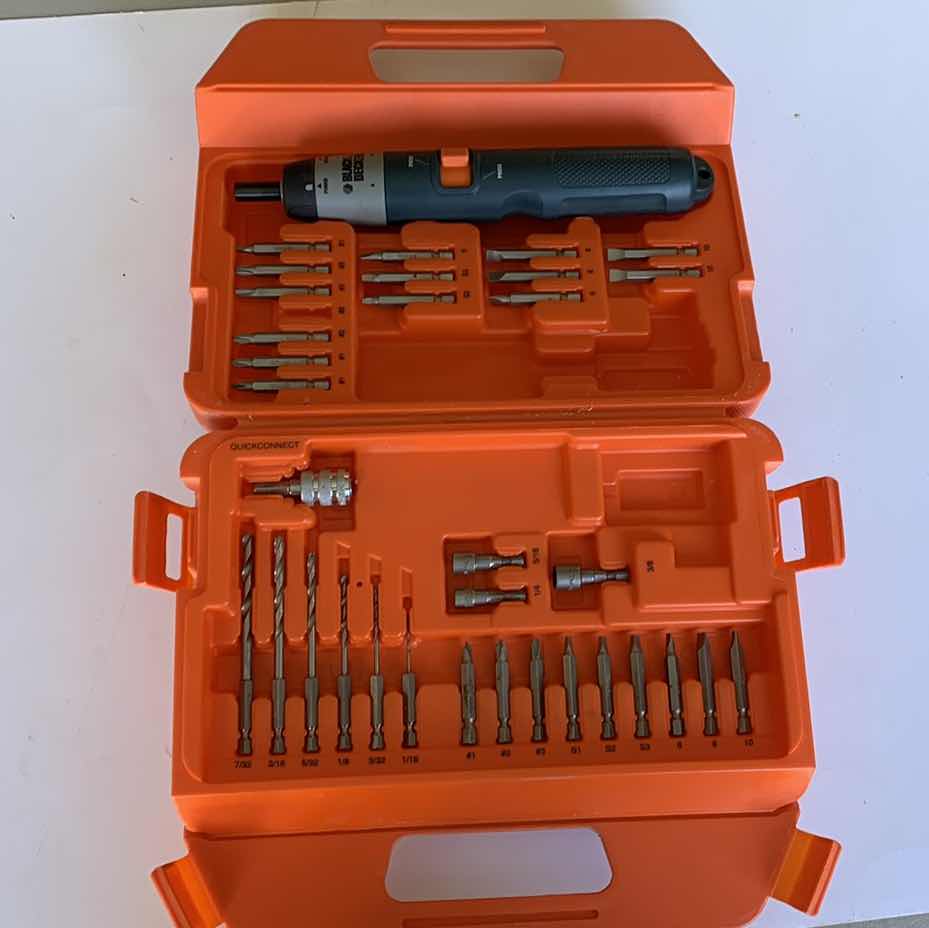 Photo 1 of BLACK AND DECKER ELECTRIC SCREWDRIVER WITH BITS
